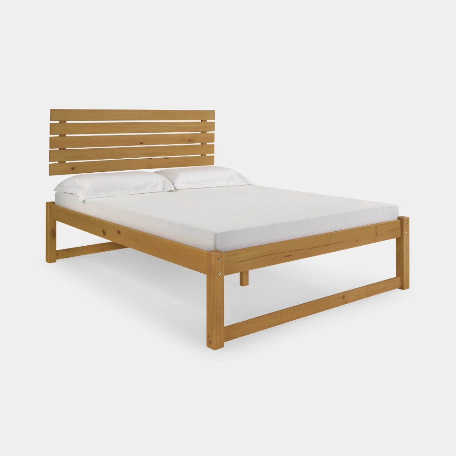 Cama de Madeira Morada com Cabeceira!