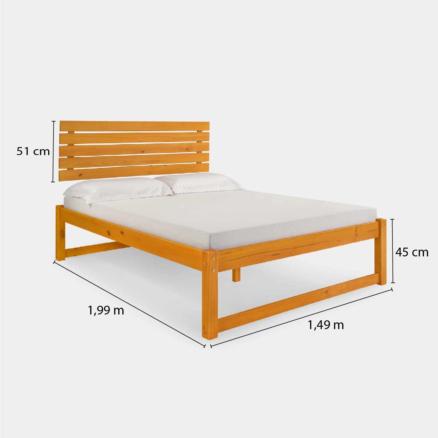 Cama de Madeira Morada com Cabeceira!