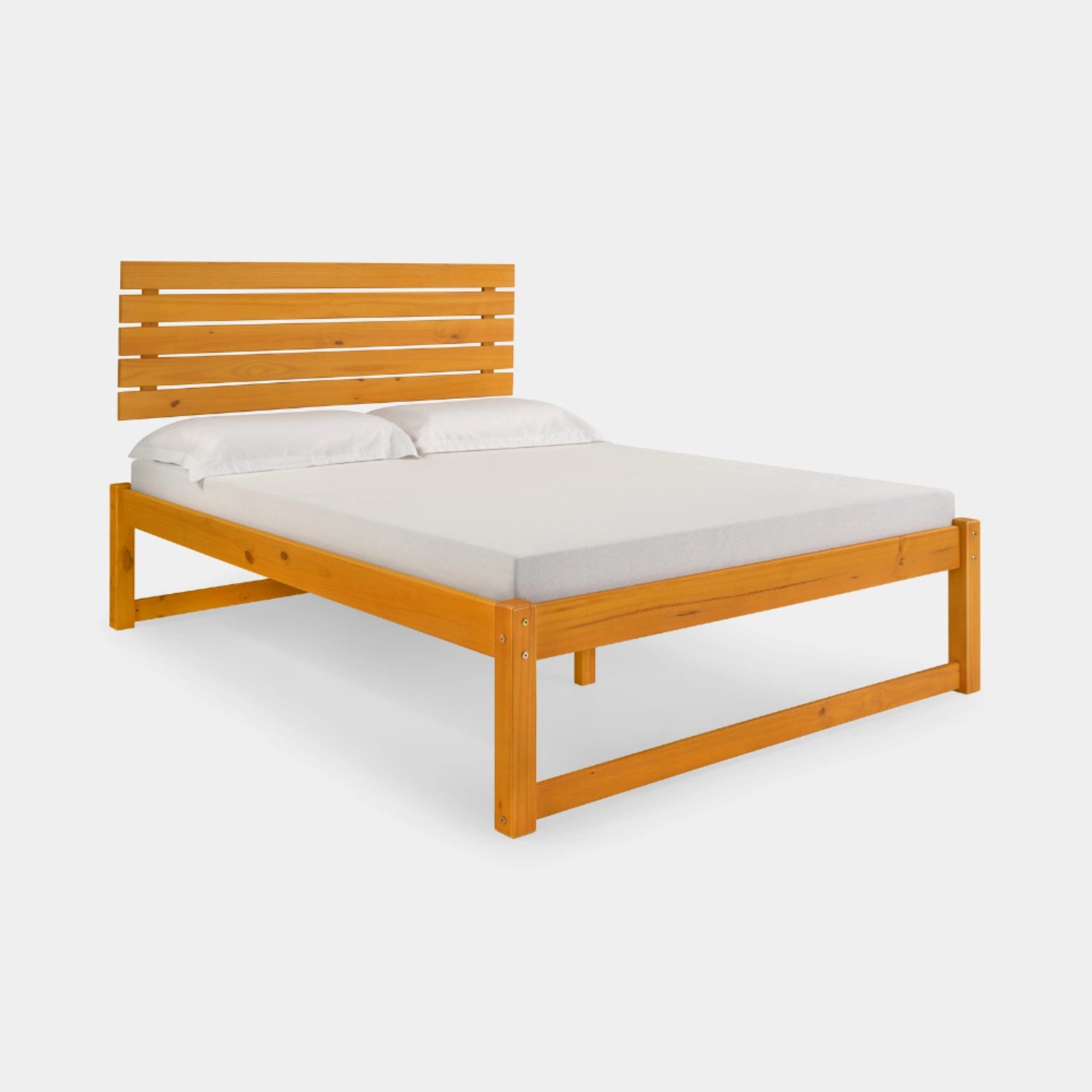 Cama de Madeira Morada com Cabeceira!