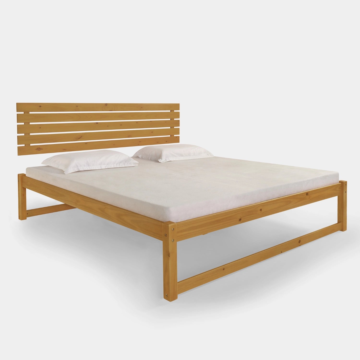 Cama de Madeira Morada com Cabeceira!