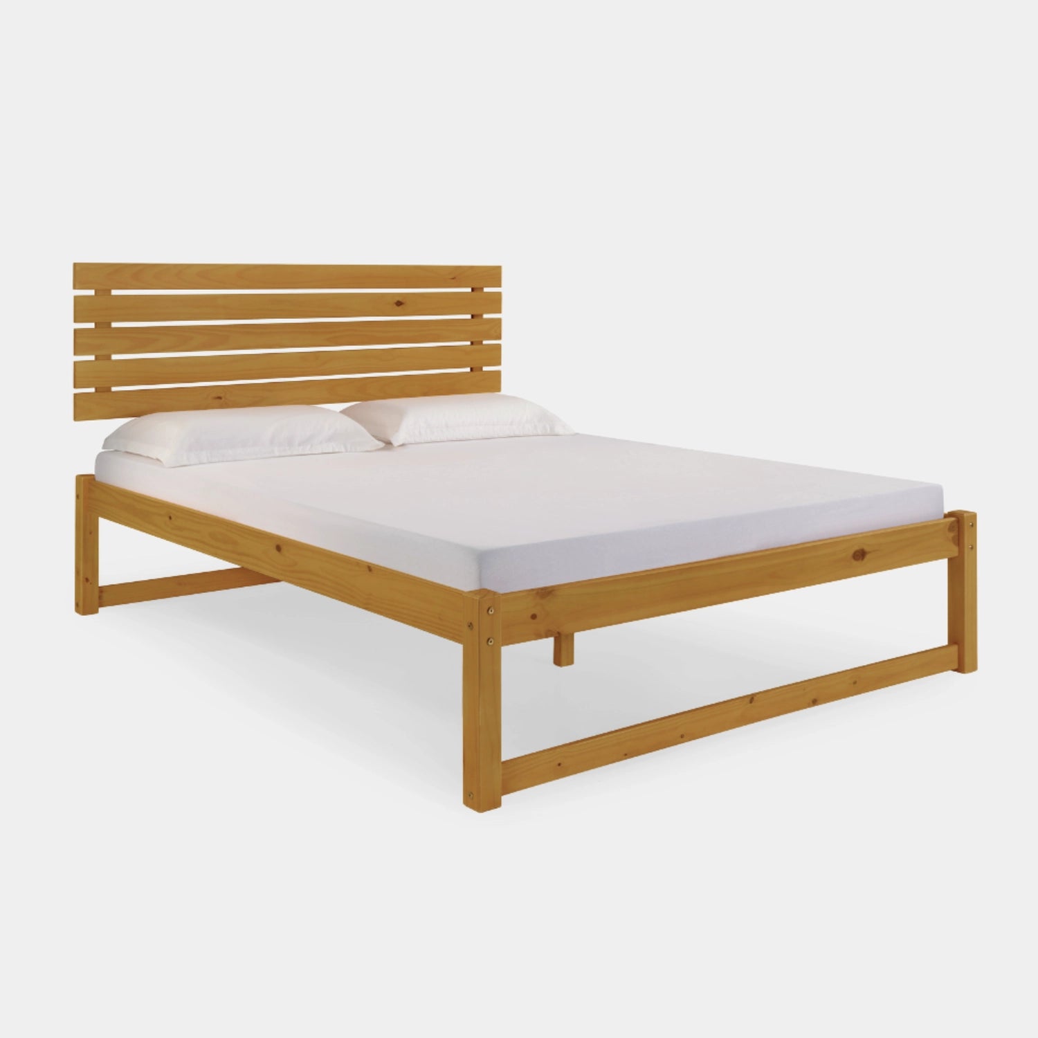 Cama de Madeira Morada com Cabeceira!