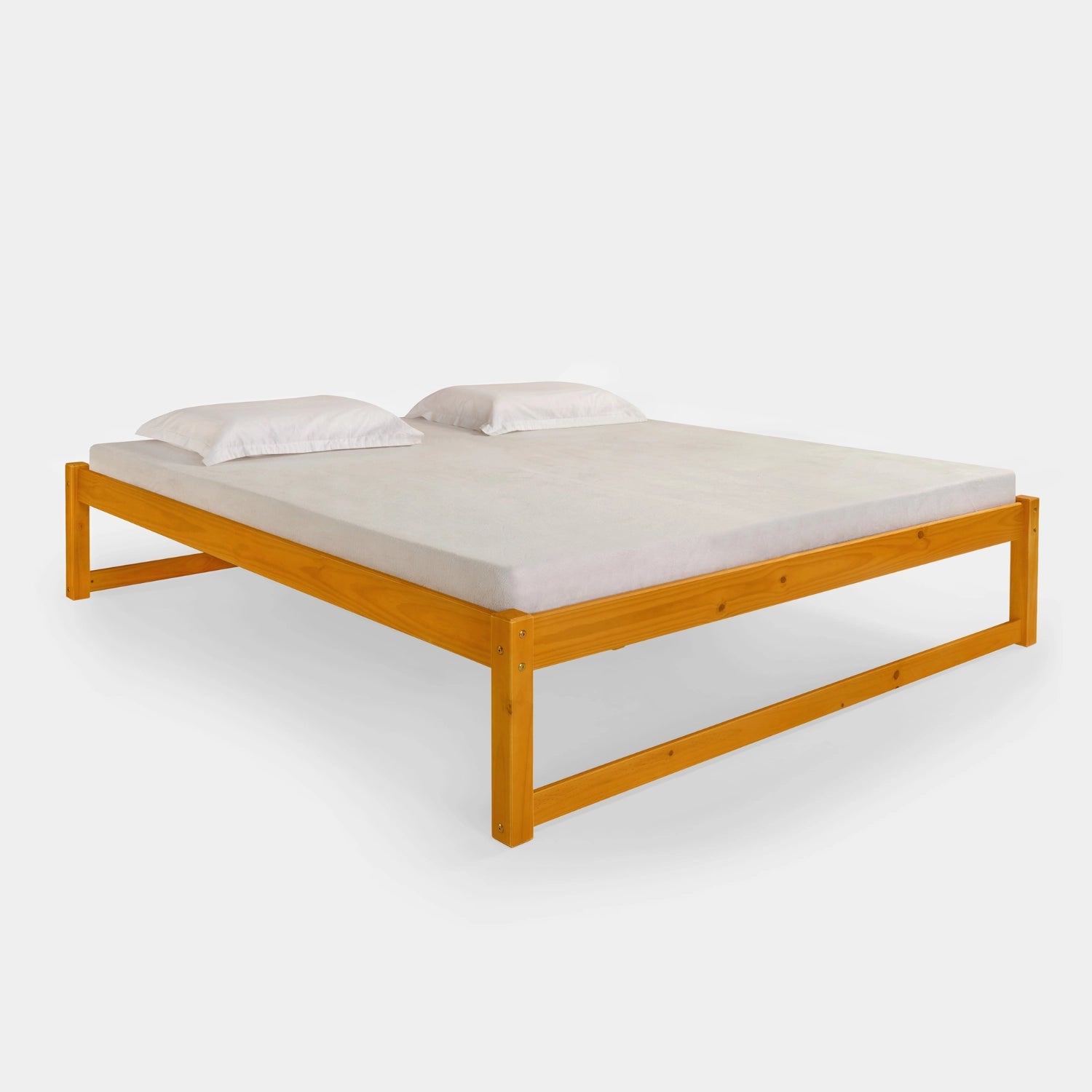 Cama de Madeira Morada com Cabeceira!