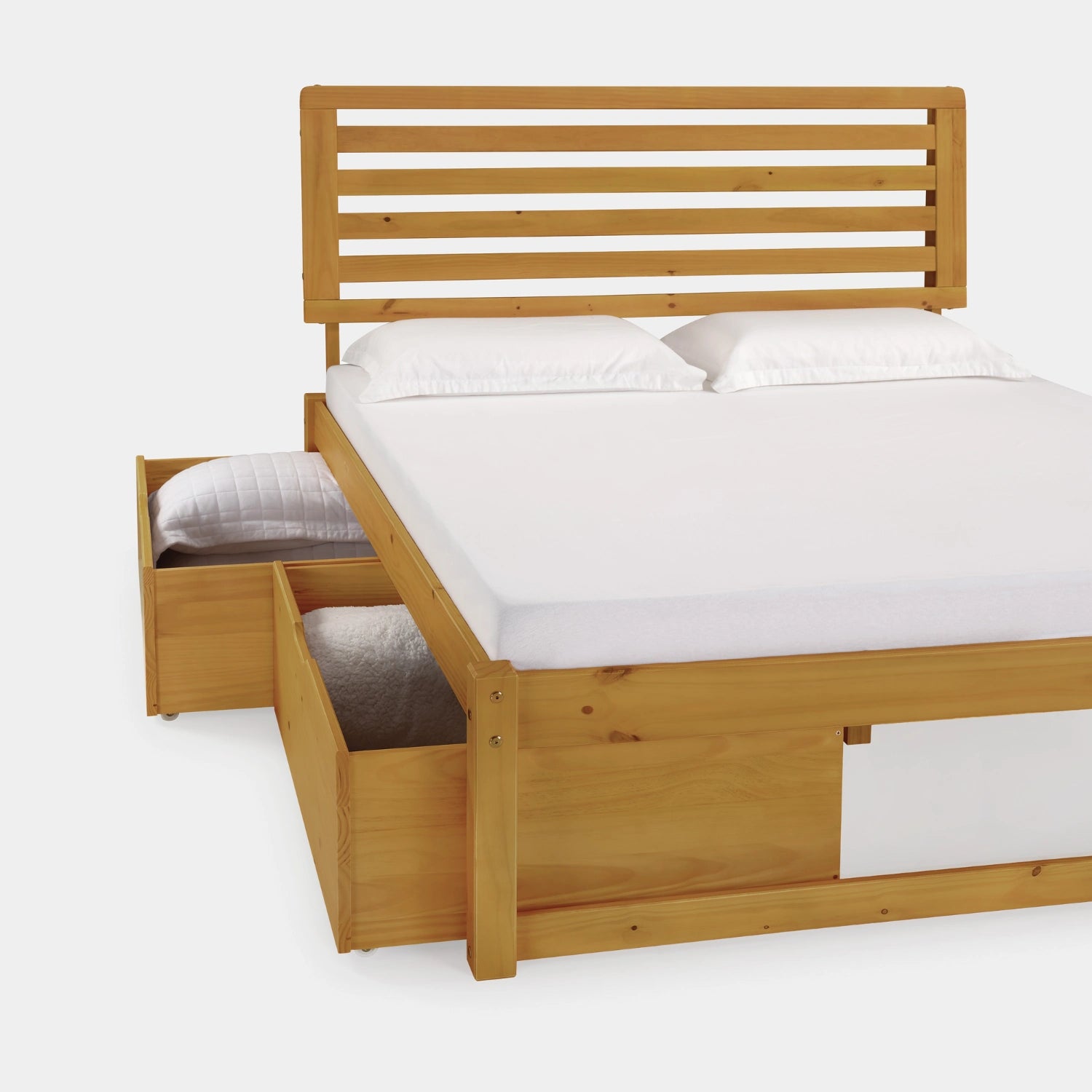 Cama de Madeira Morada com Cabeceira!
