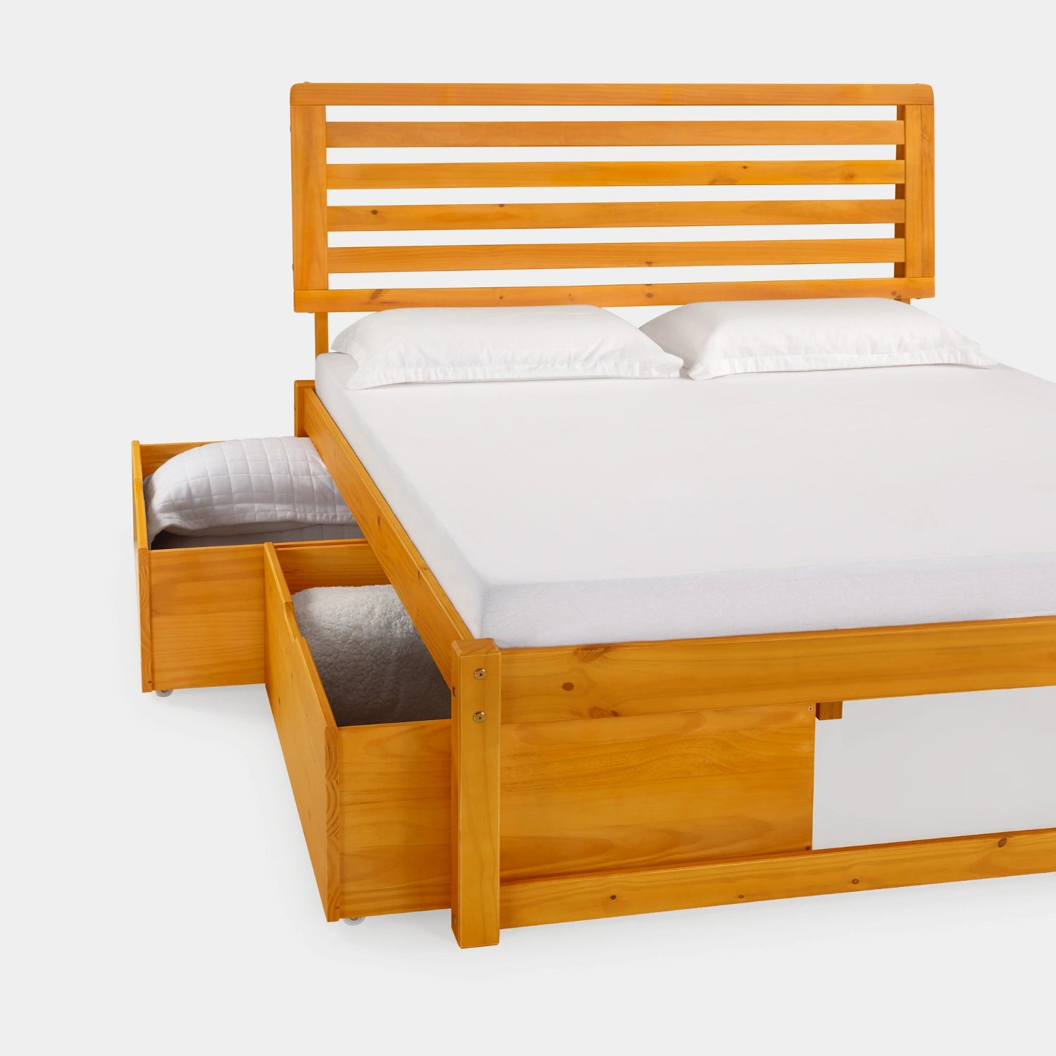Cama de Madeira Morada com Cabeceira!