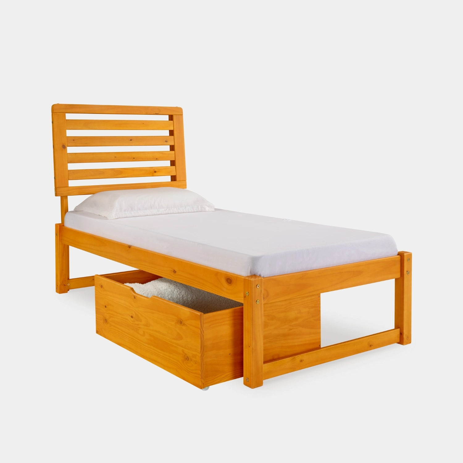 Cama de Madeira Morada com Cabeceira!