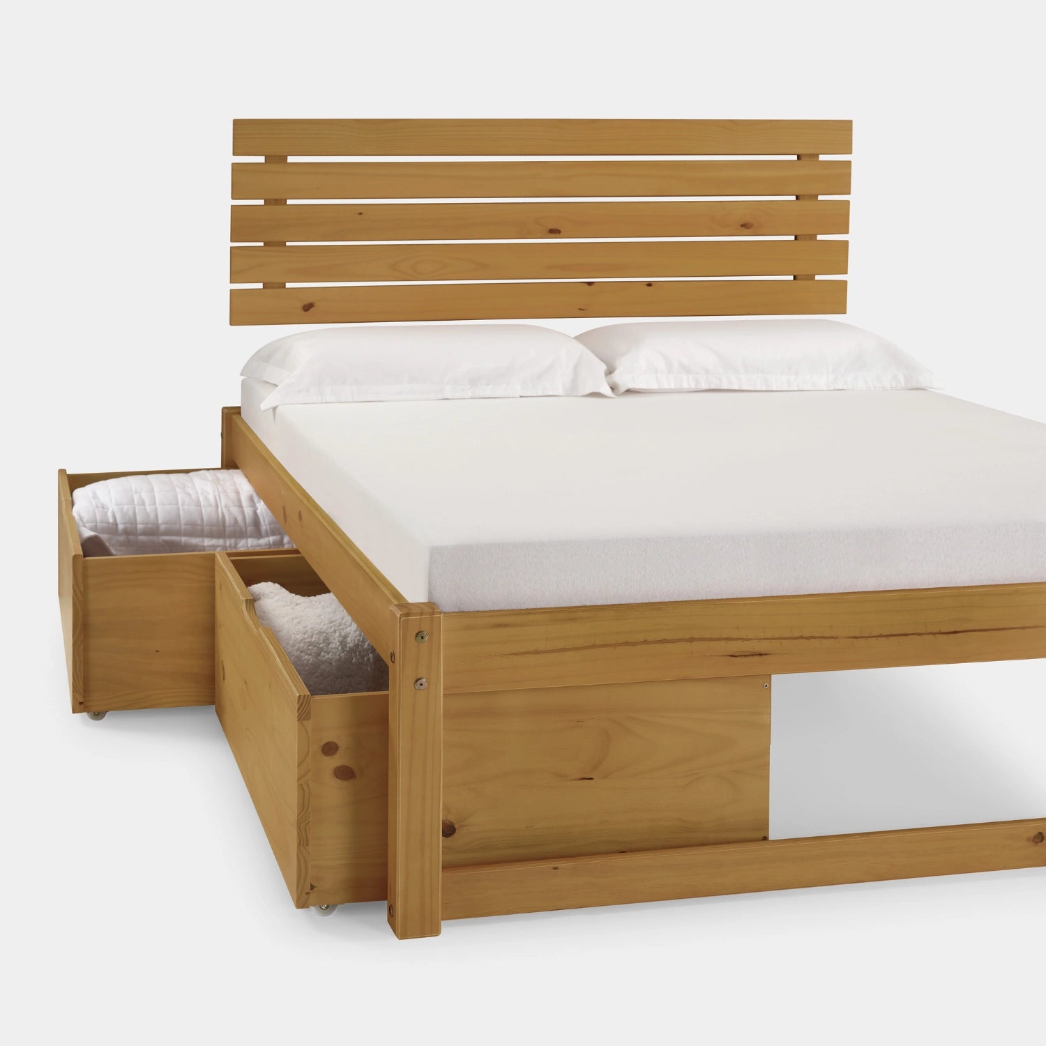 Cama de Madeira Morada com Cabeceira!