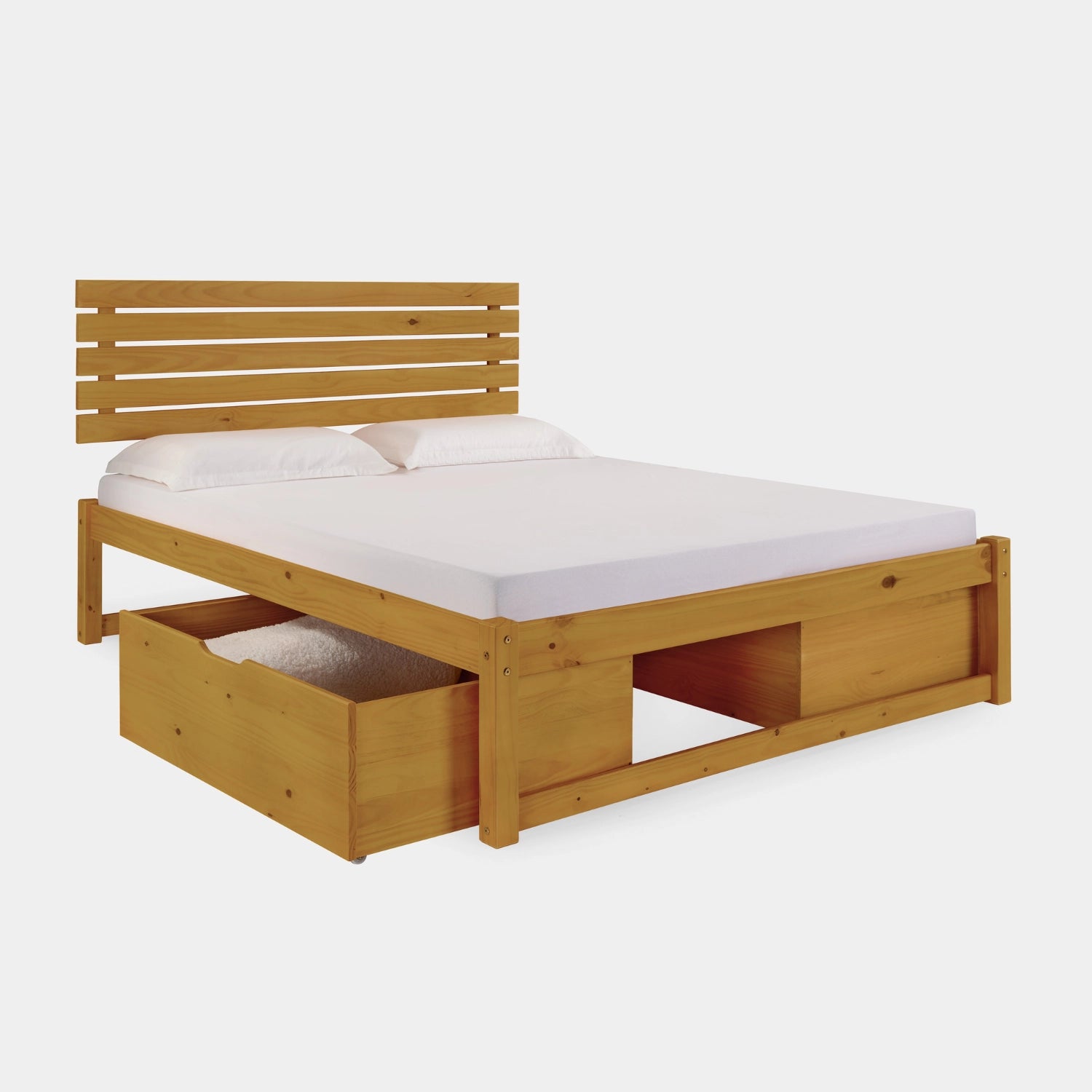 Cama de Madeira Morada com Cabeceira!