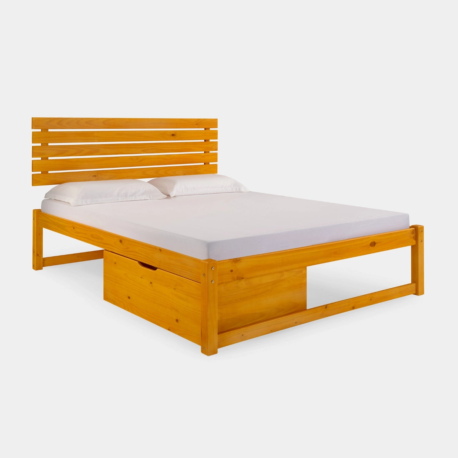 Cama de Madeira Morada com Cabeceira!