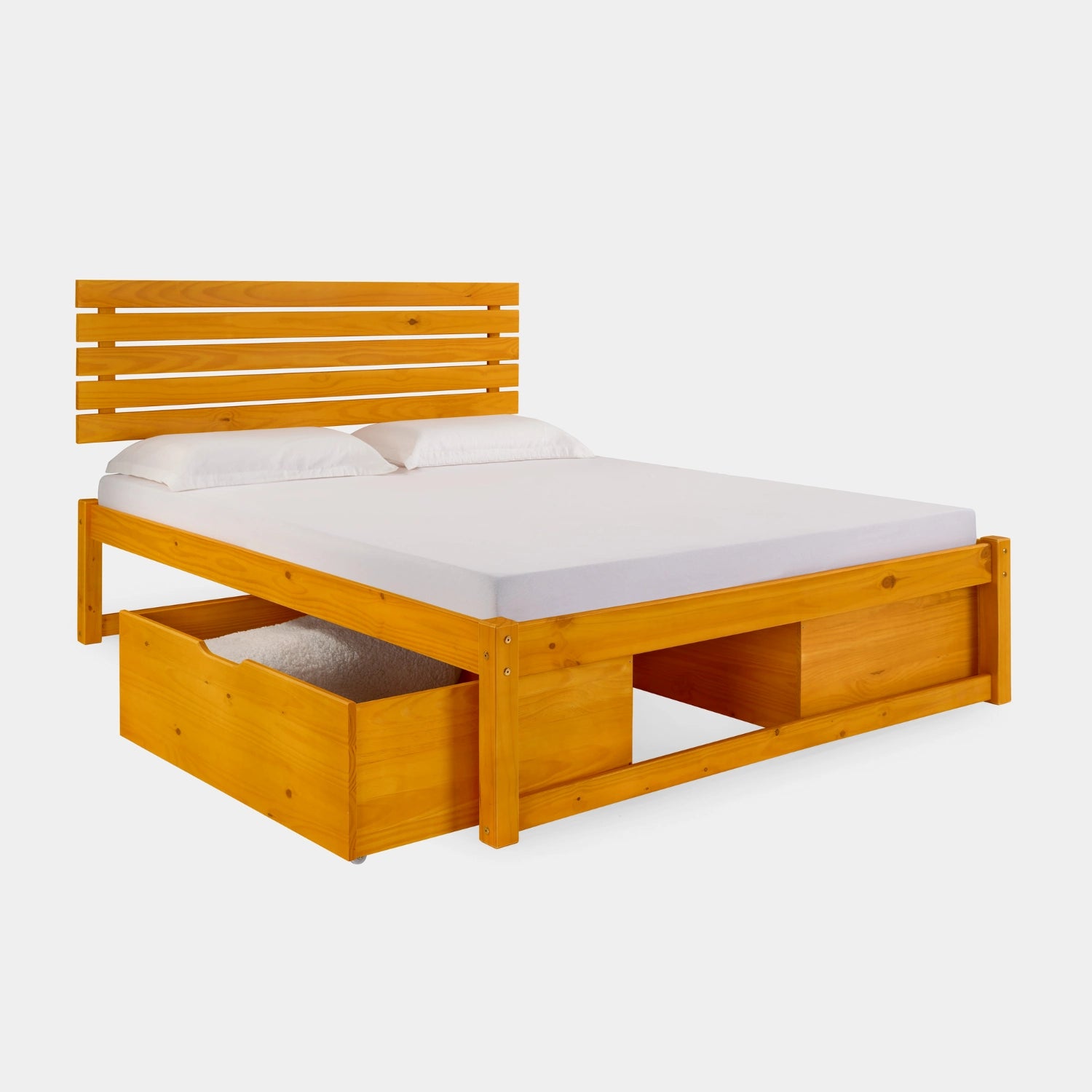 Cama de Madeira Morada com Cabeceira!