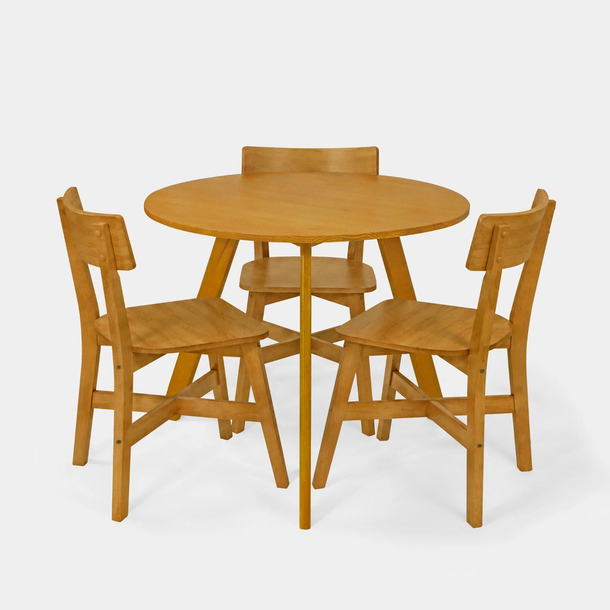 Conjunto Mesa de Jantar Origami Redonda com 3 Cadeiras Botões!