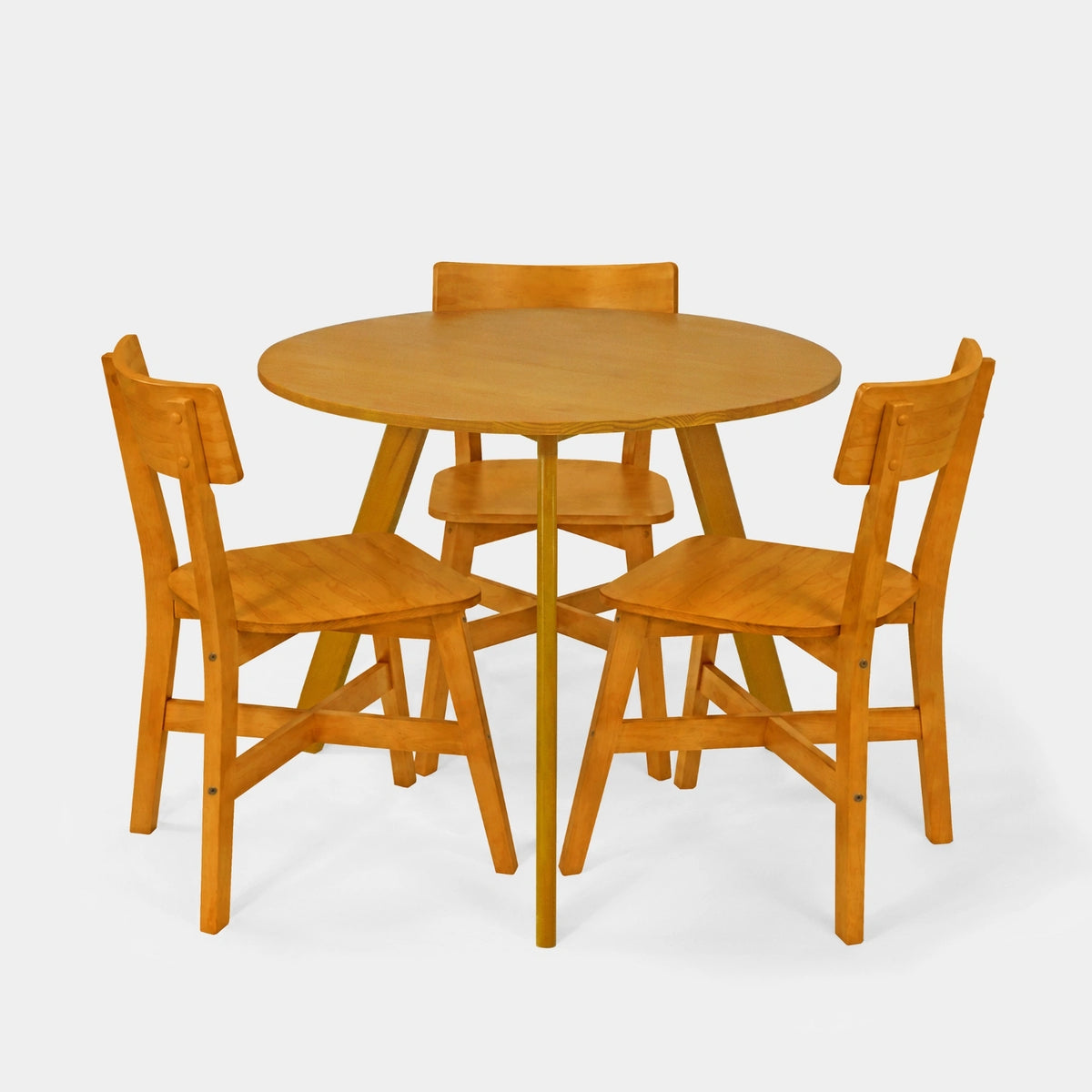 Conjunto Mesa de Jantar Origami Redonda com 3 Cadeiras Botões!