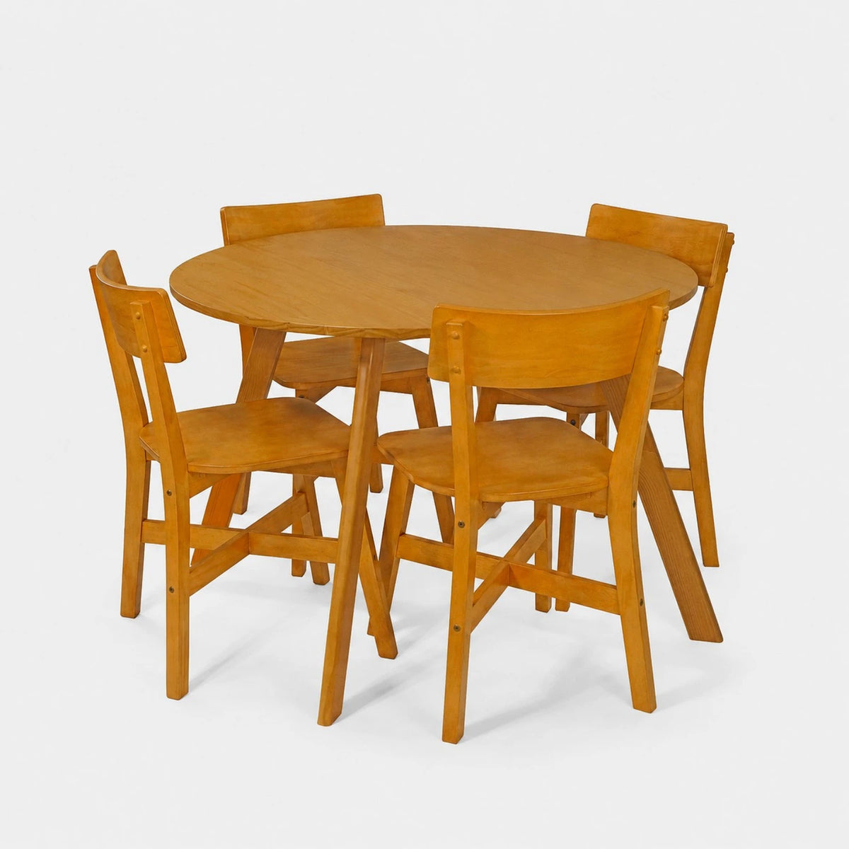 Conjunto Mesa de Jantar Origami Redonda com 4 Cadeiras Botões!