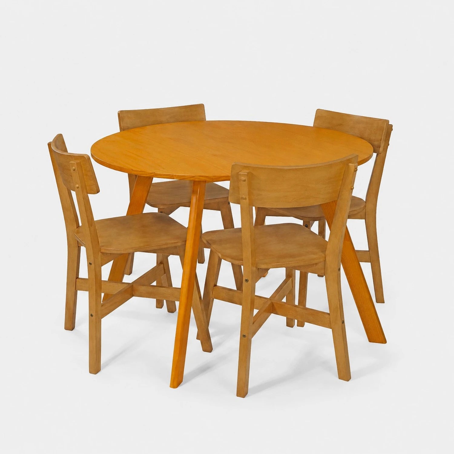 Conjunto Mesa de Jantar Origami Redonda com 4 Cadeiras Botões!