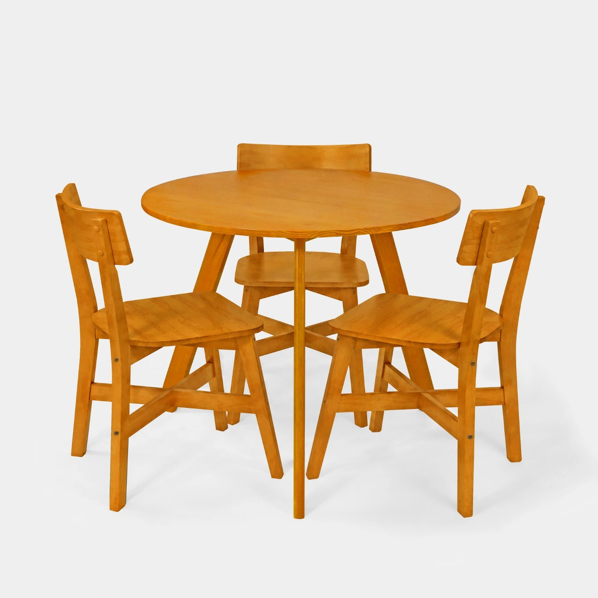 Conjunto Mesa de Jantar Origami Redonda com 3 Cadeiras Botões!