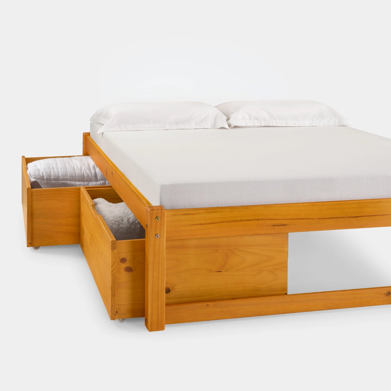 Cama de Madeira Morada com Cabeceira!