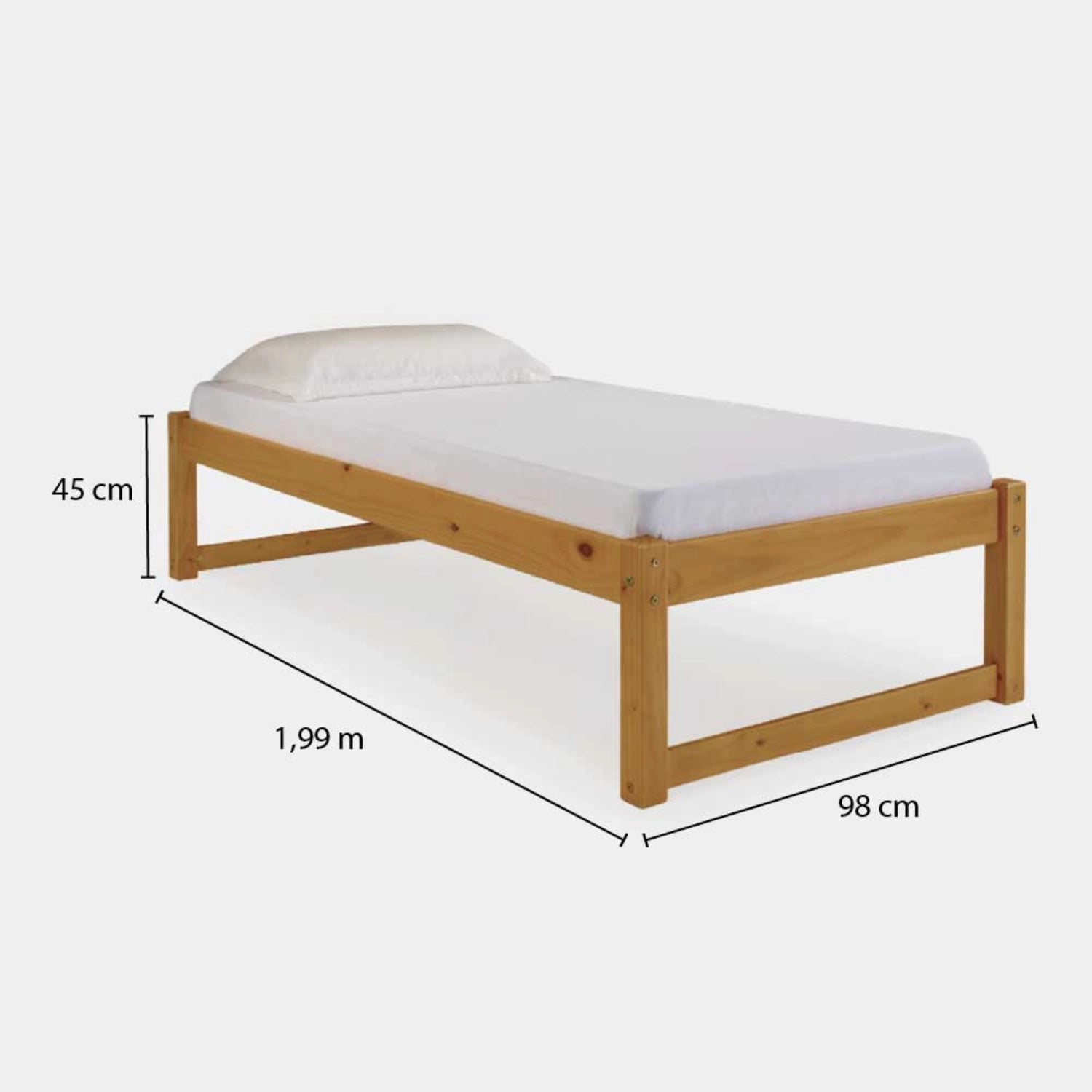 Cama de Madeira Morada com Cabeceira!