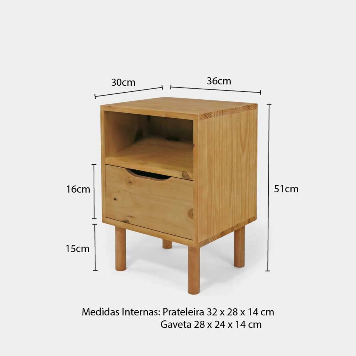 Mesa Lateral Gaveteiro com Pés Palitos!