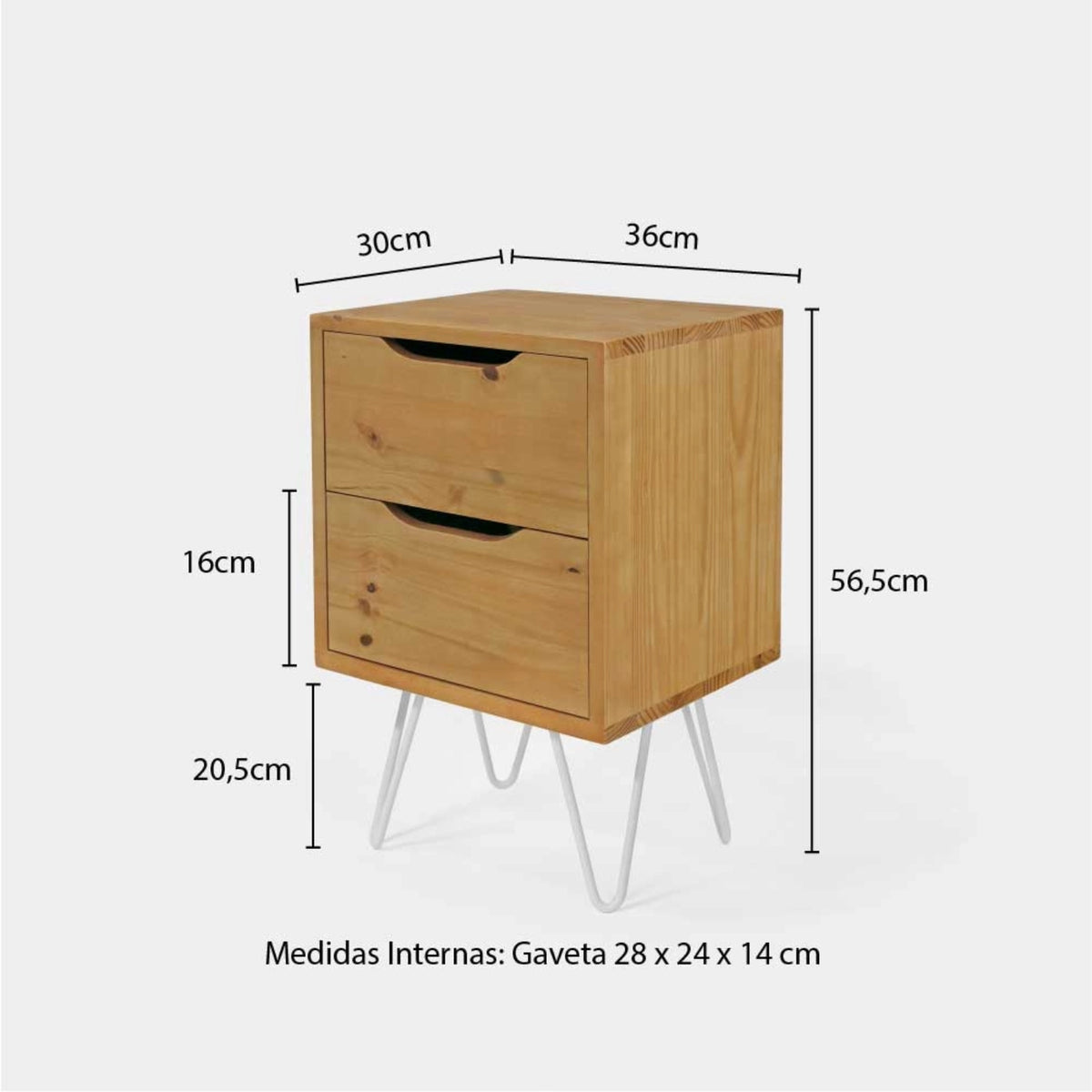 Mesa Lateral Gaveteiro com Pés de Ferro!