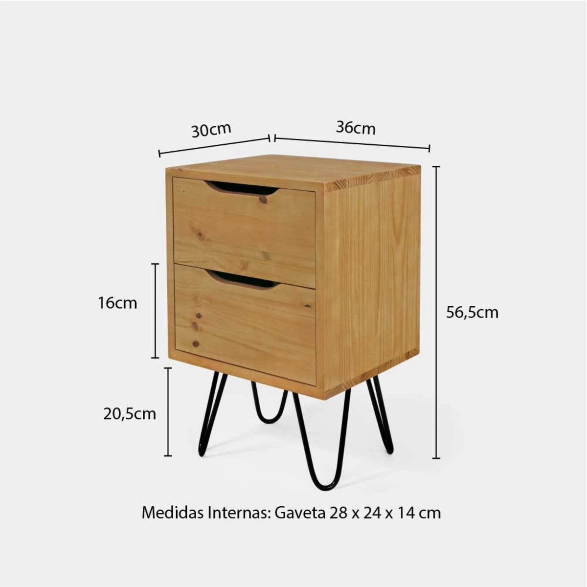 Mesa Lateral Gaveteiro com Pés de Ferro!