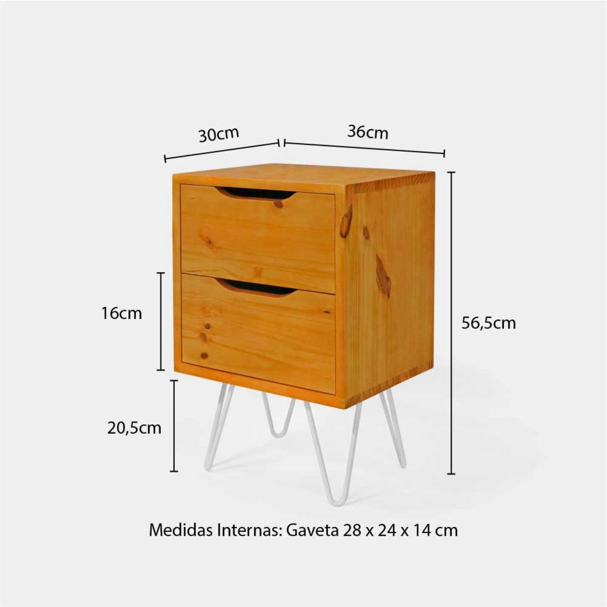 Mesa Lateral Gaveteiro com Pés de Ferro!