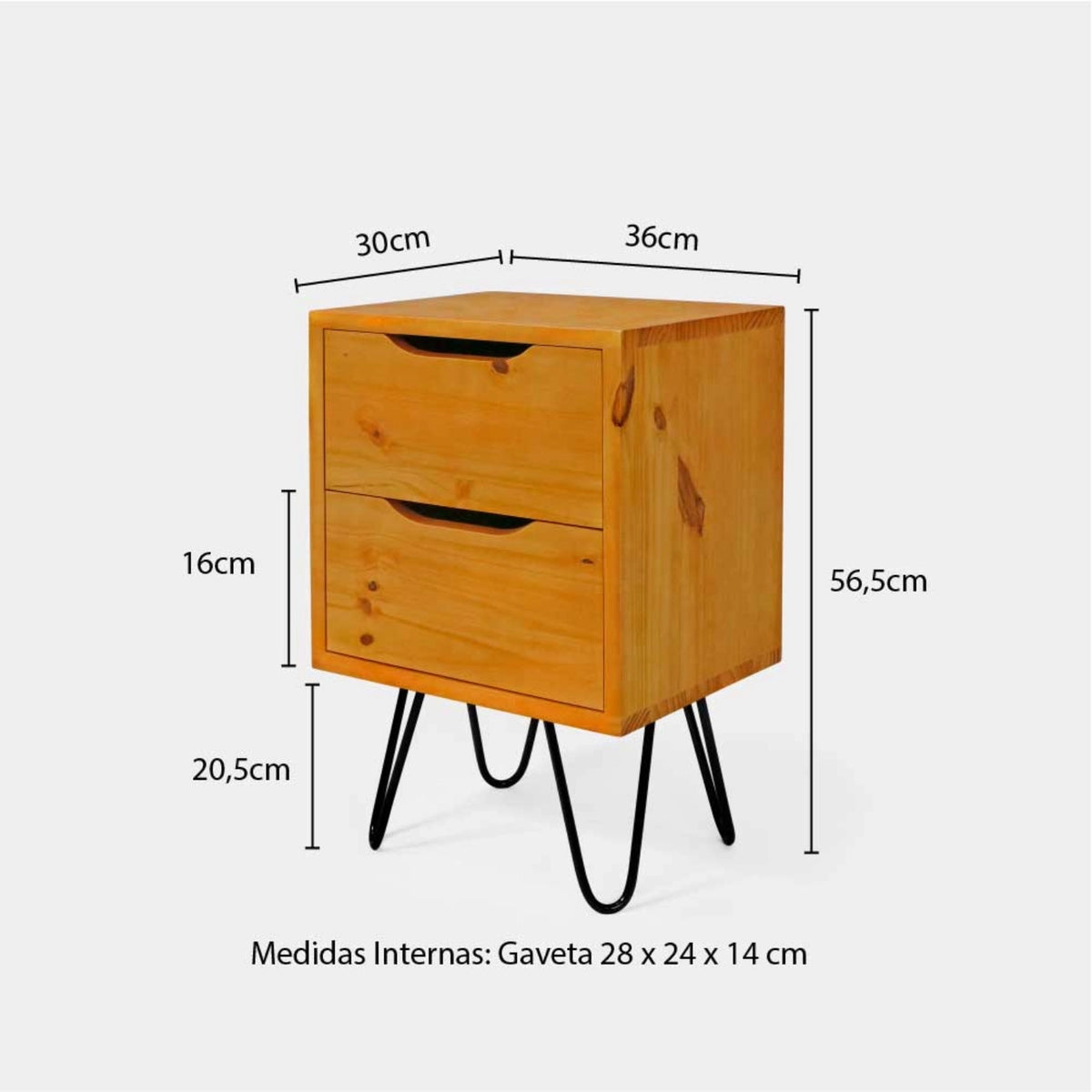 Mesa Lateral Gaveteiro com Pés de Ferro!