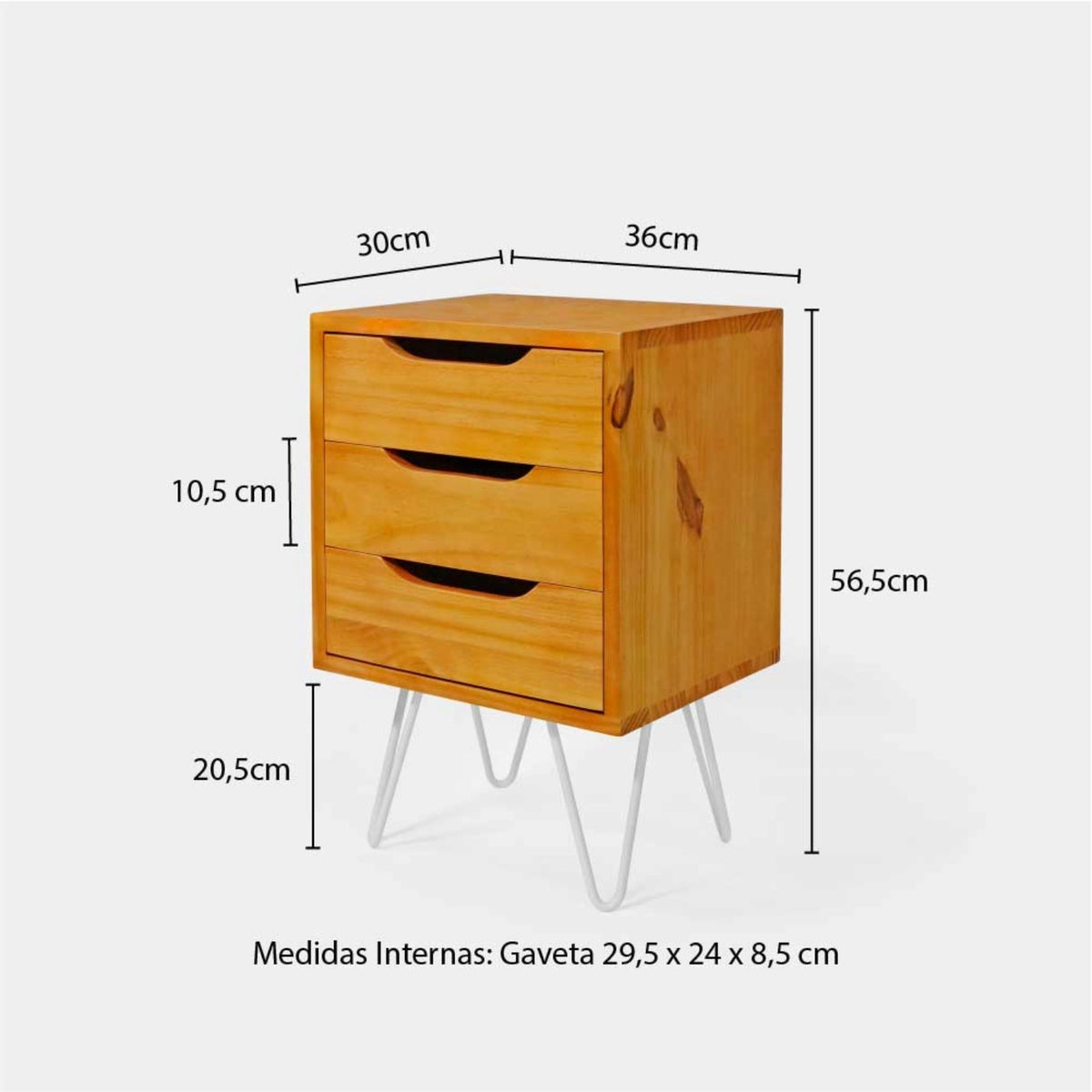 Mesa Lateral Gaveteiro com Pés de Ferro!
