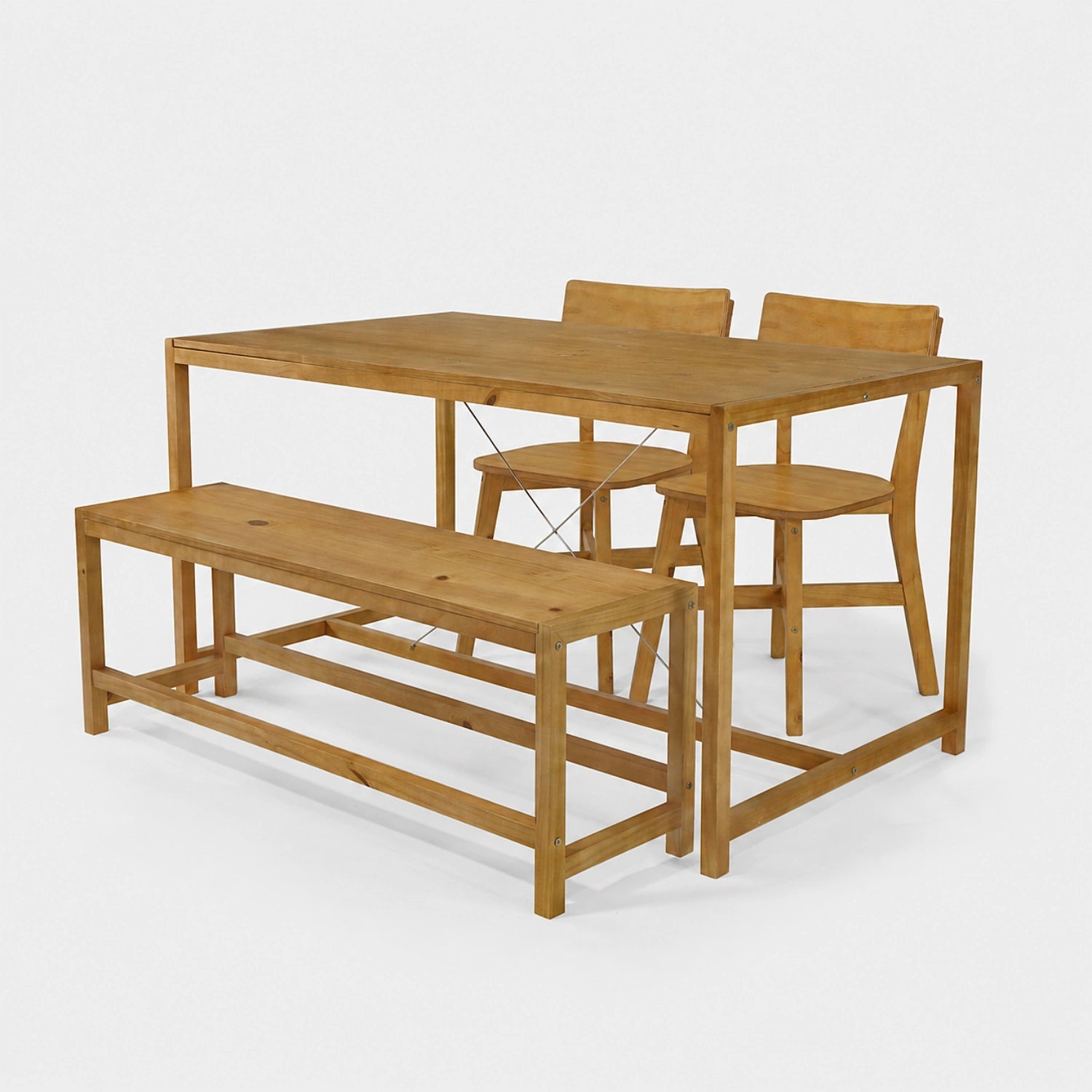 Conjunto Mesa de Jantar Loft com Banco e 2 Cadeiras Botões!