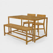 Conjunto Mesa de Jantar Loft com Banco e 2 Cadeiras Botões!