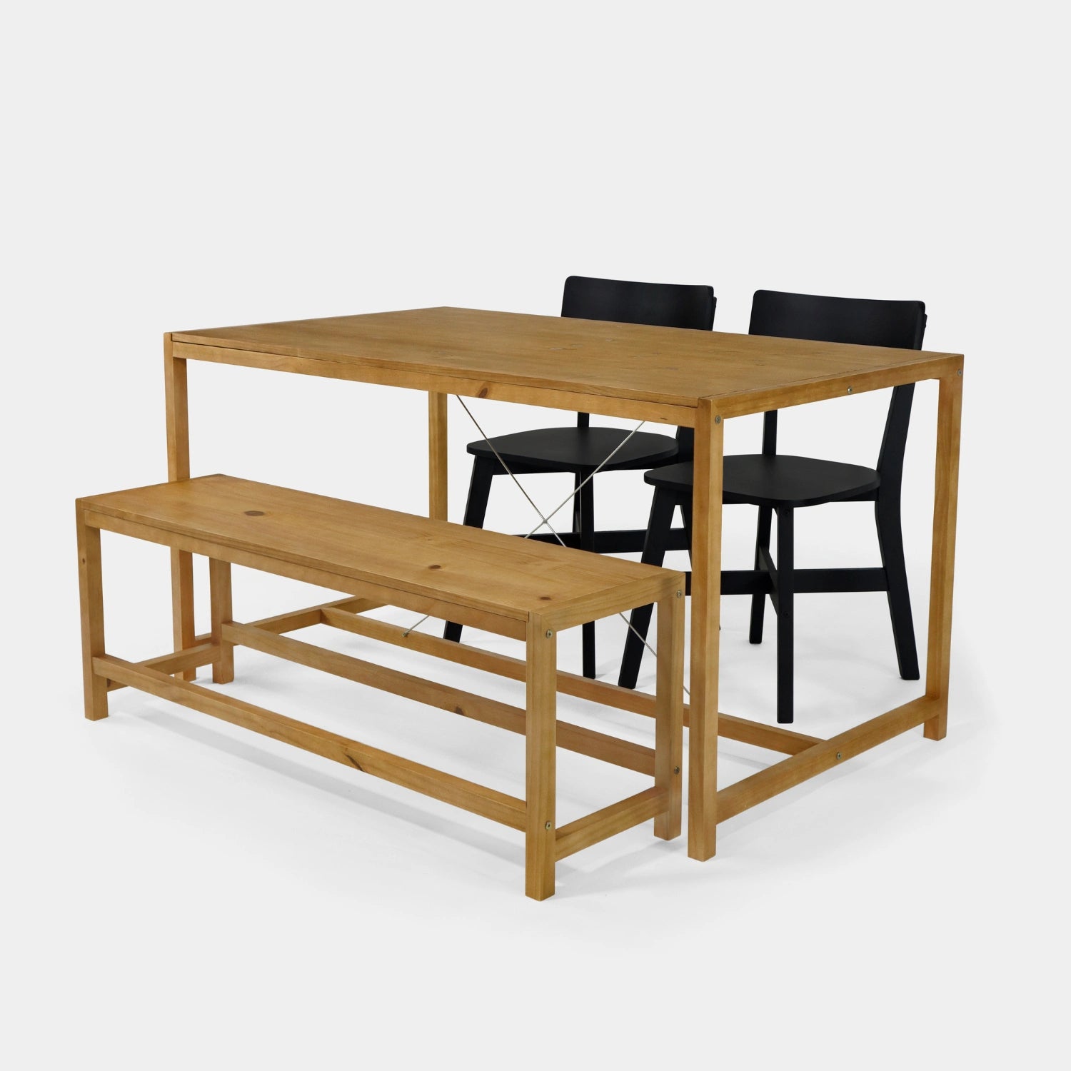 Conjunto Mesa de Jantar Loft com Banco e 2 Cadeiras Botões!