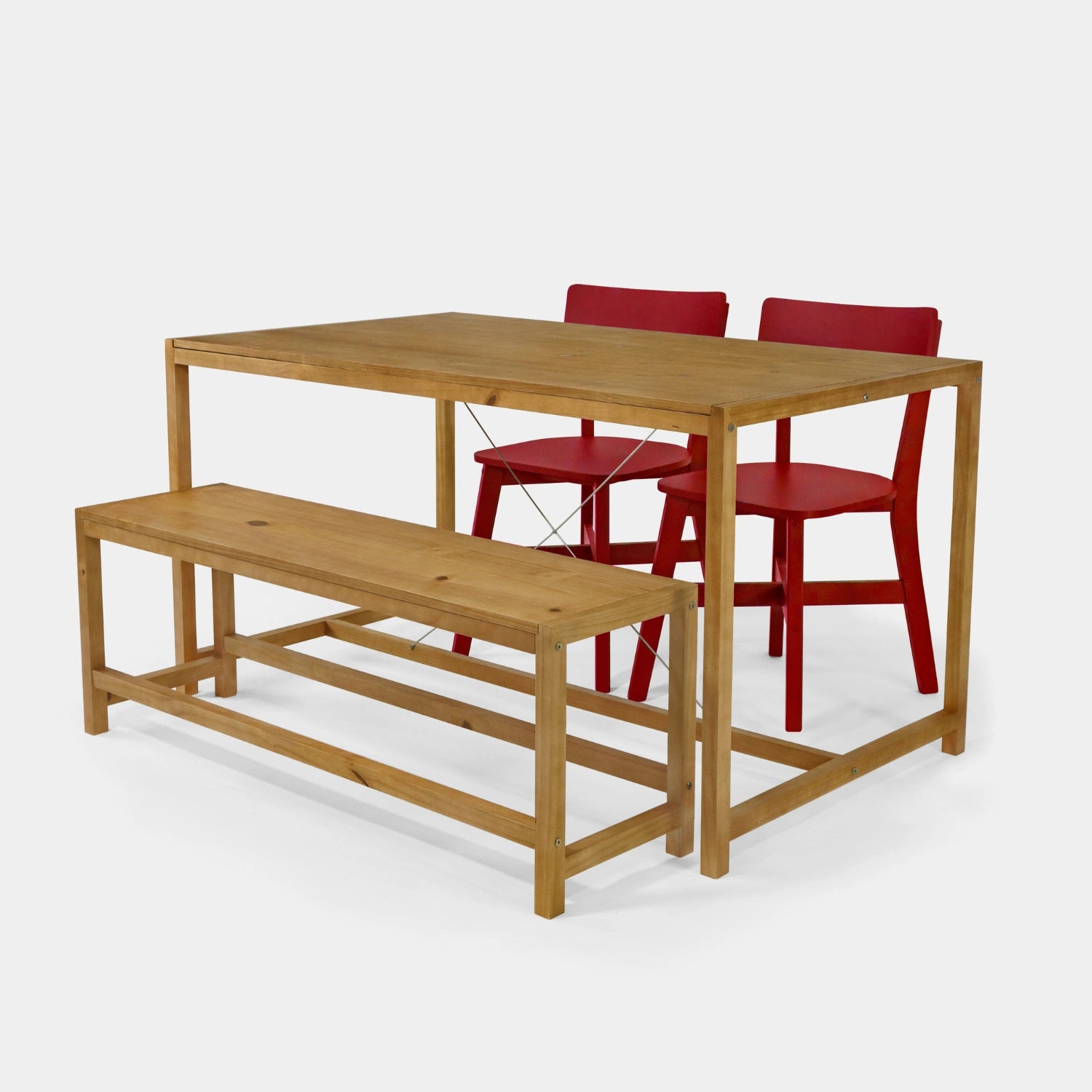 Conjunto Mesa de Jantar Loft com Banco e 2 Cadeiras Botões!