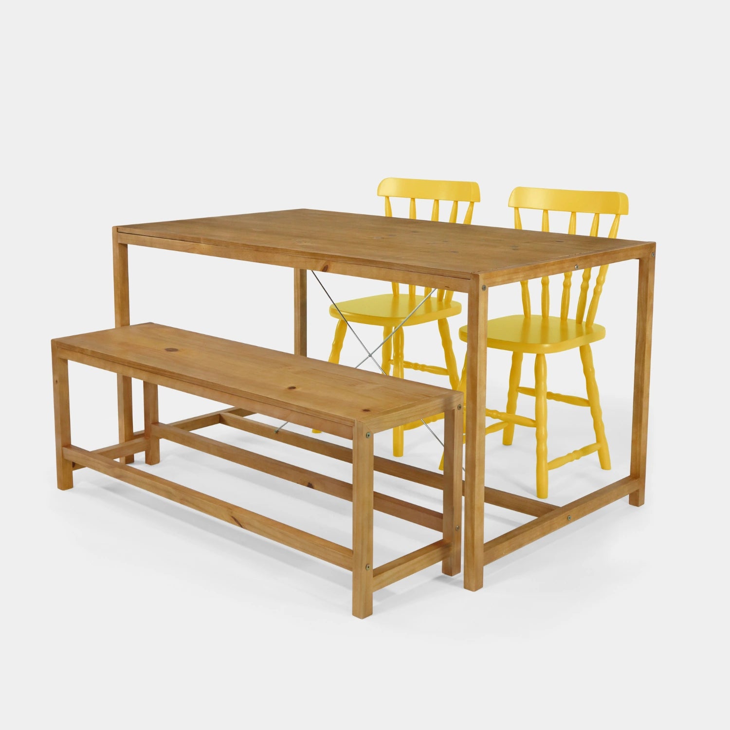 Conjunto Mesa de Jantar Loft com Banco e 2 Cadeiras Brasileiras!