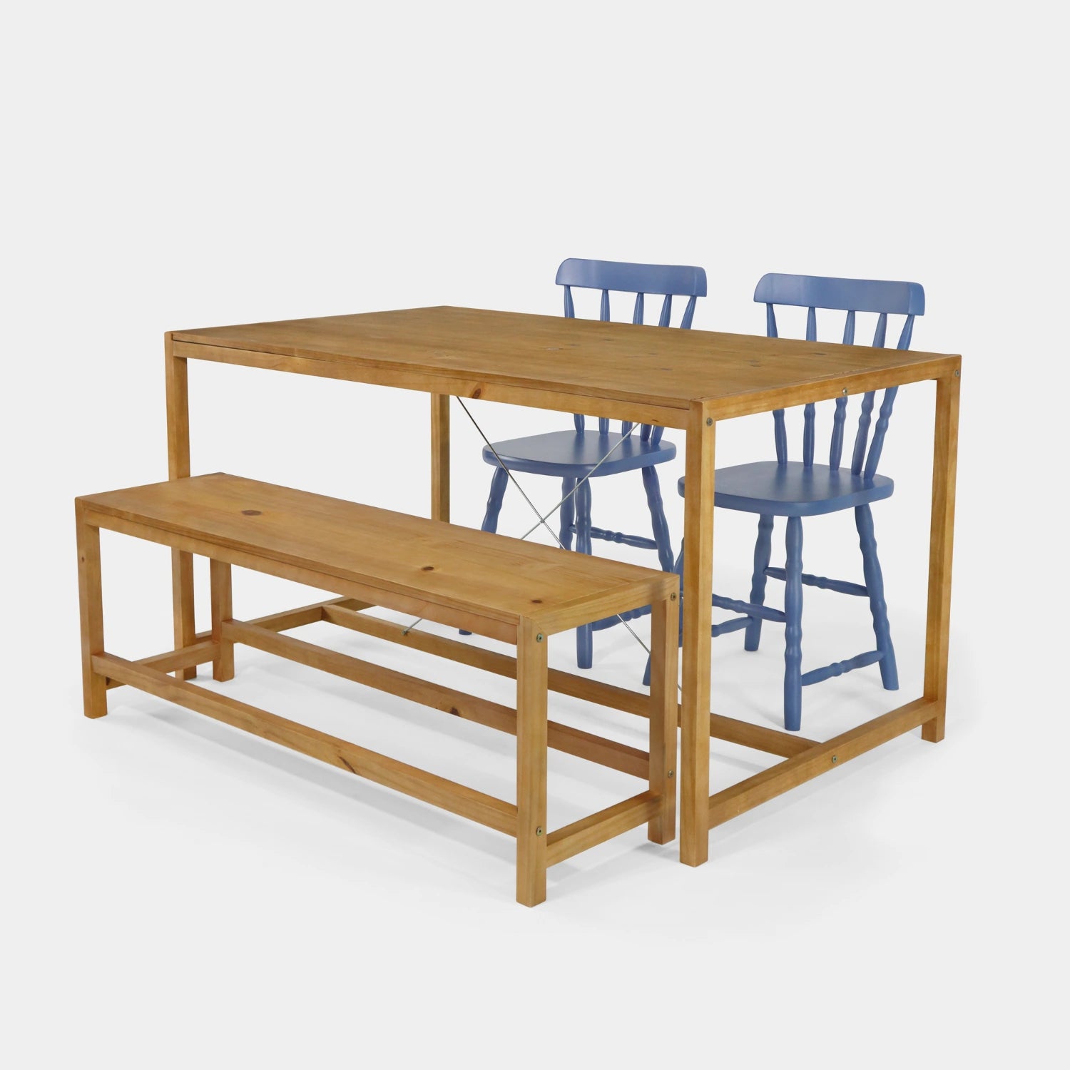Conjunto Mesa de Jantar Loft com Banco e 2 Cadeiras Brasileiras!