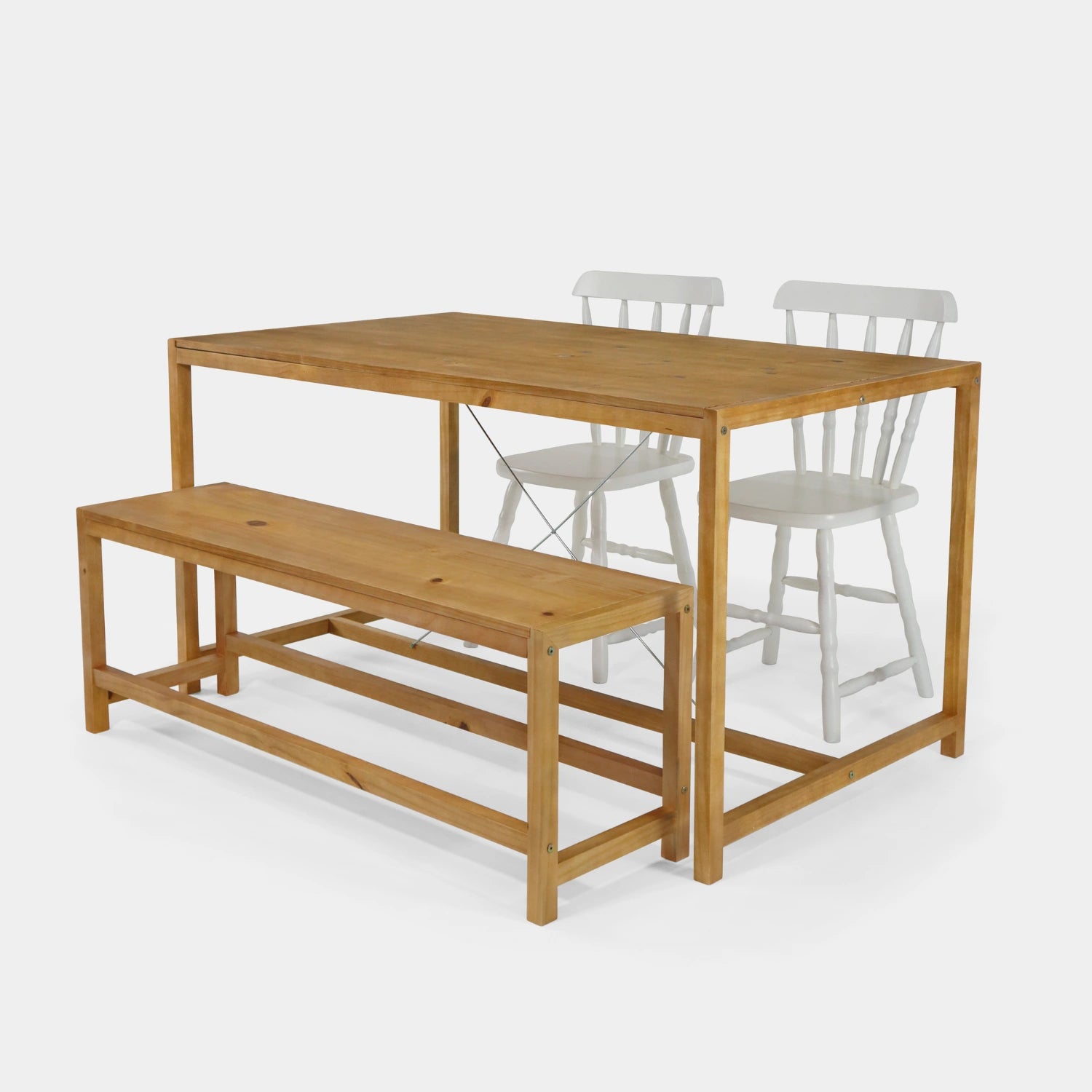 Conjunto Mesa de Jantar Loft com Banco e 2 Cadeiras Brasileiras!