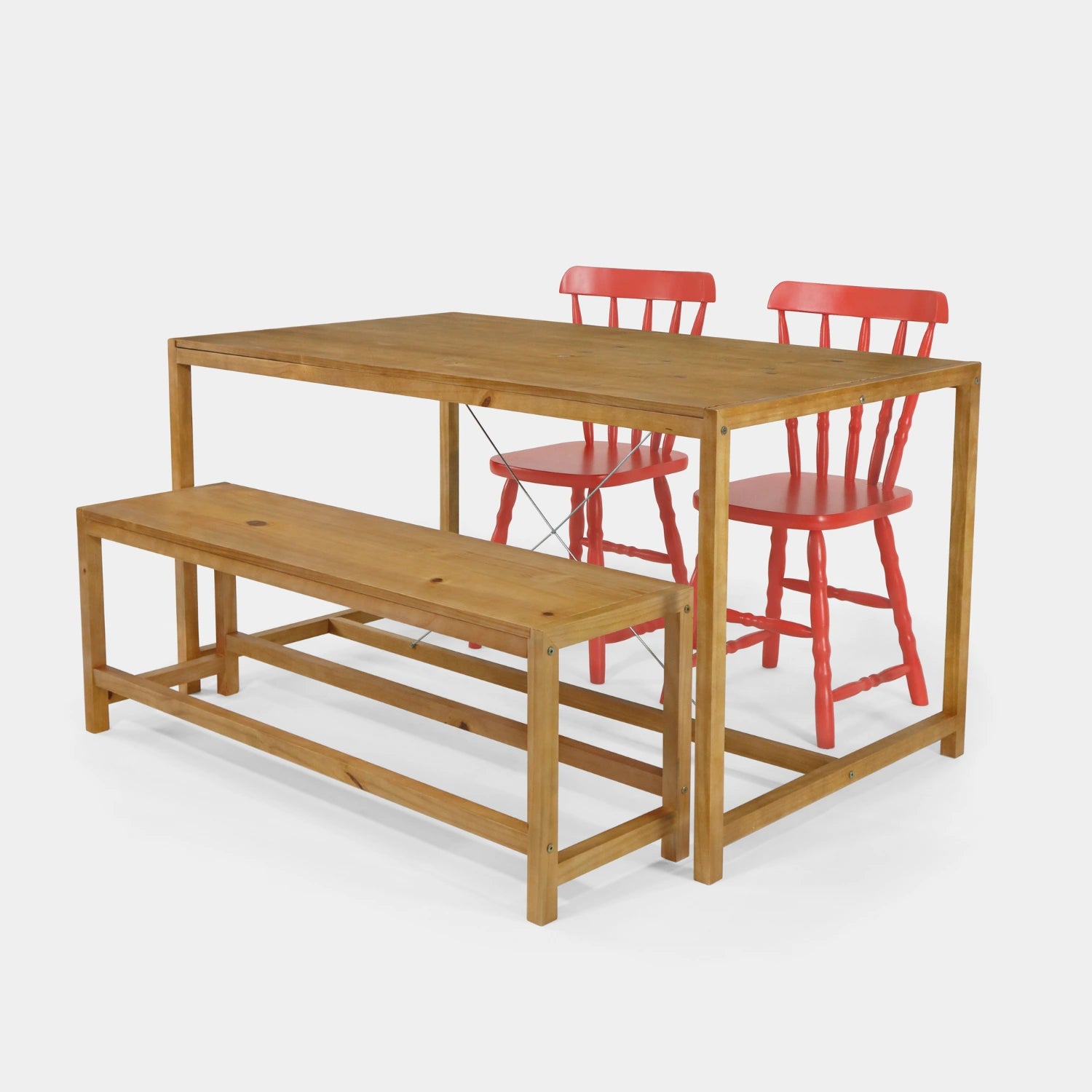 Conjunto Mesa de Jantar Loft com Banco e 2 Cadeiras Brasileiras!