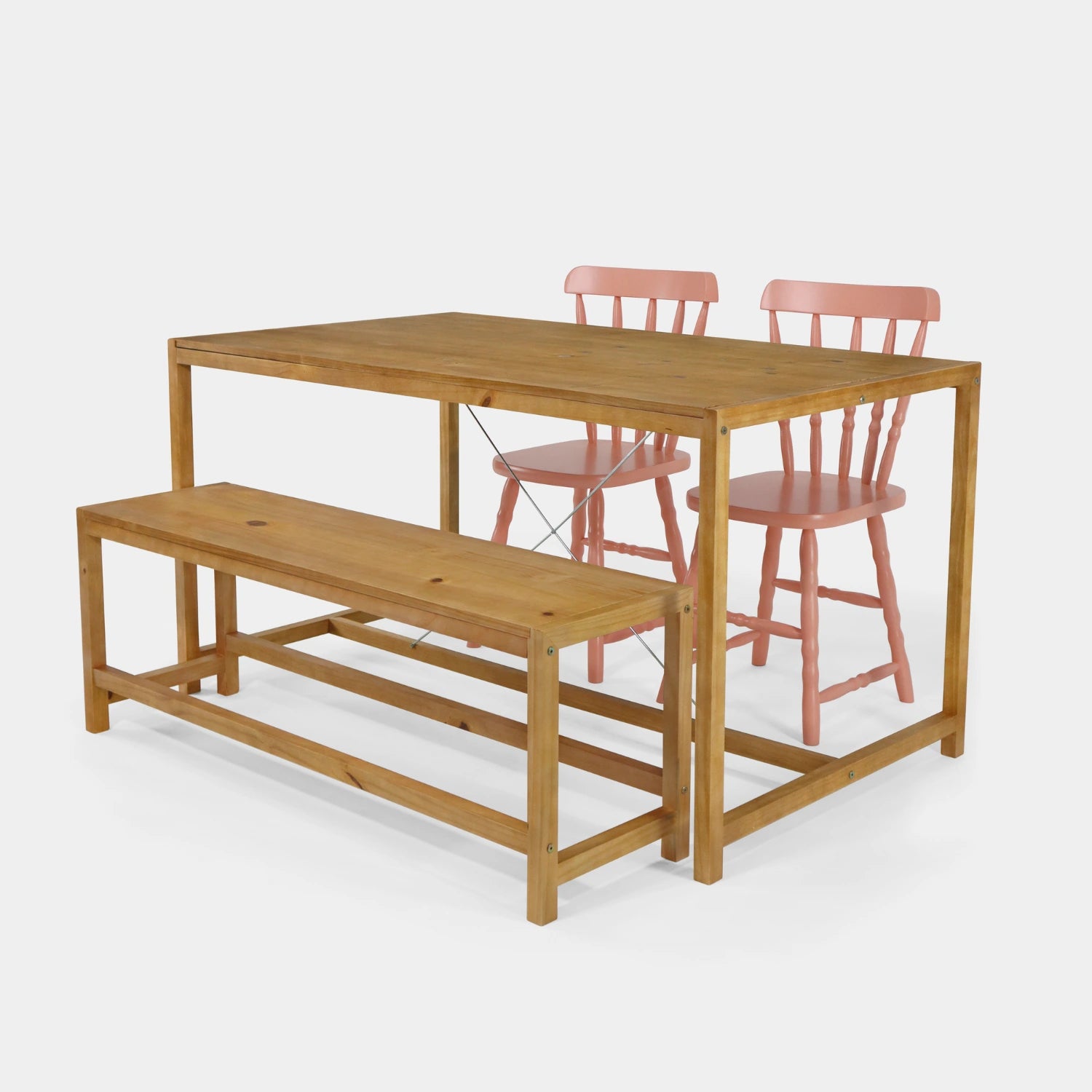Conjunto Mesa de Jantar Loft com Banco e 2 Cadeiras Brasileiras!