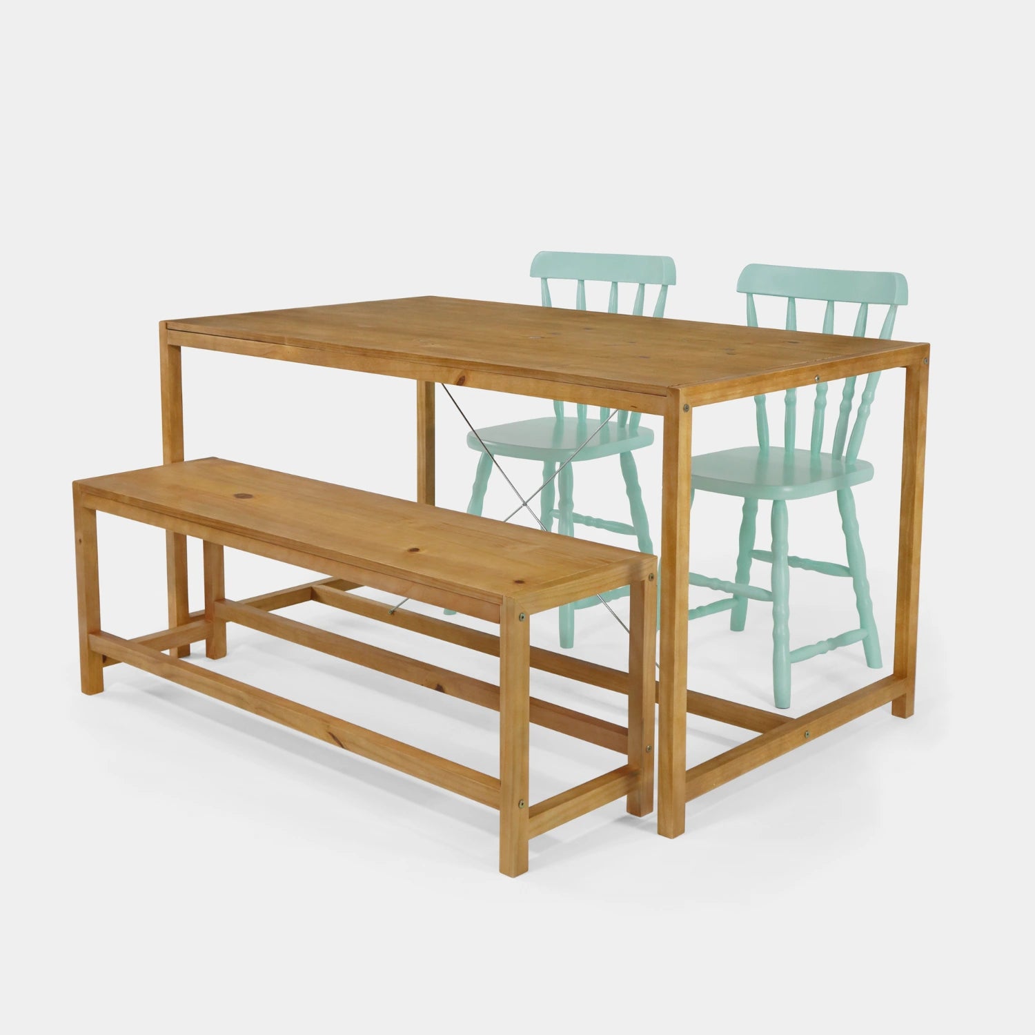 Conjunto Mesa de Jantar Loft com Banco e 2 Cadeiras Brasileiras!