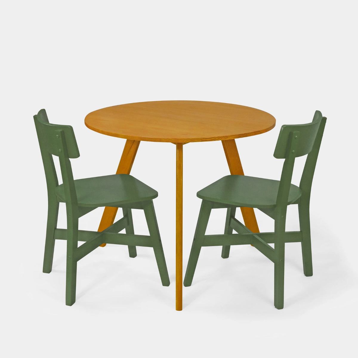 Conjunto Mesa de Jantar Origami Redonda com 2 Cadeiras Botões!