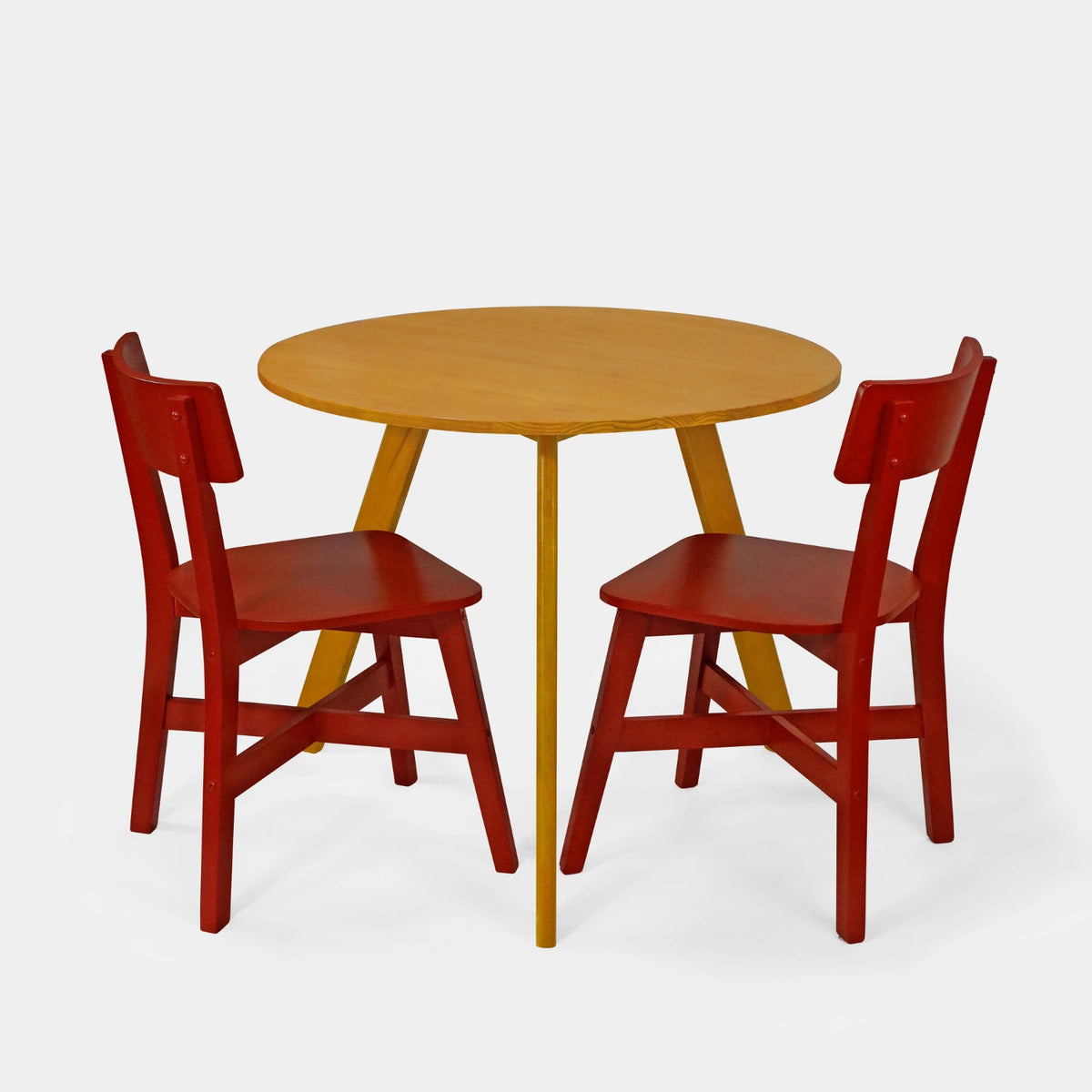 Conjunto Mesa de Jantar Origami Redonda com 2 Cadeiras Botões!
