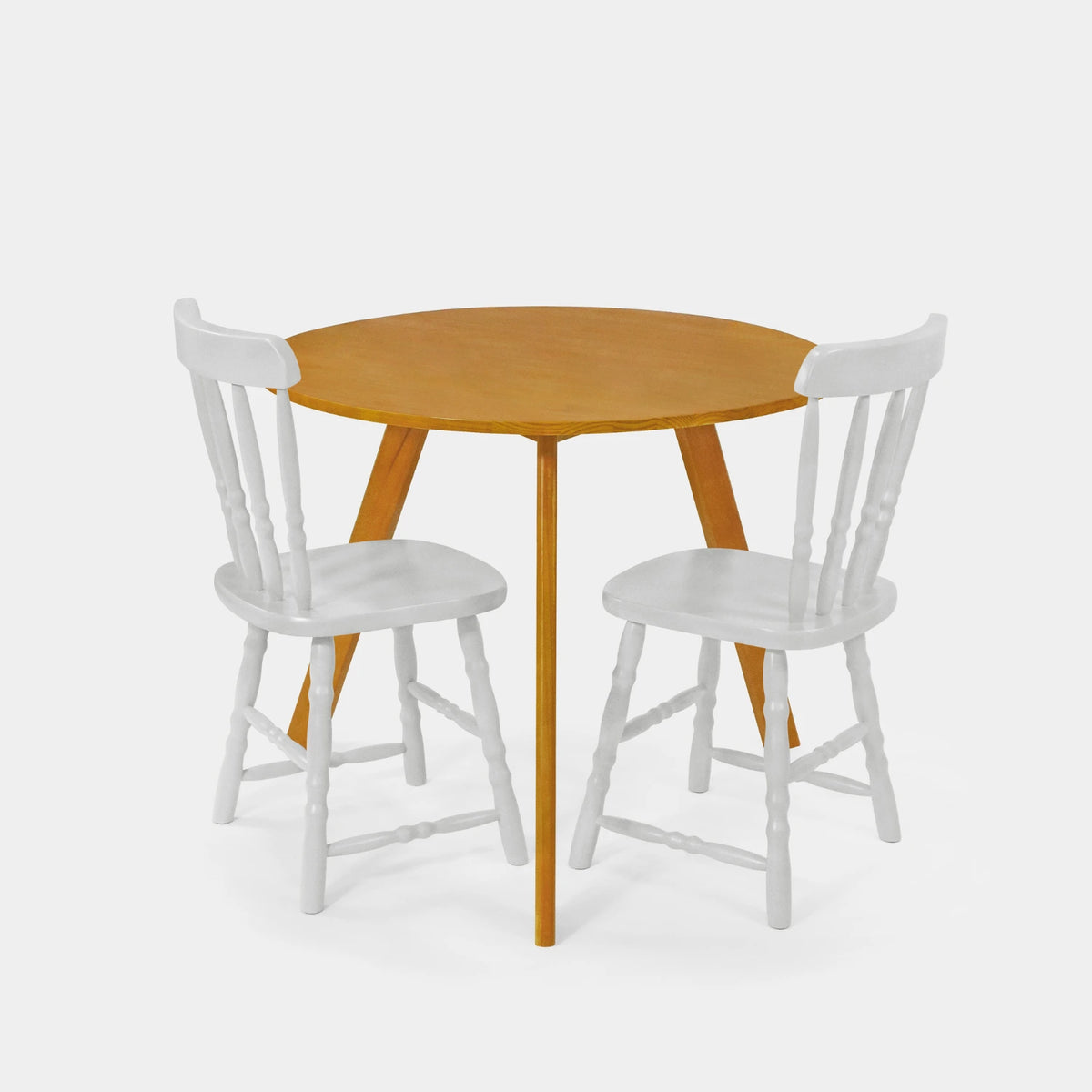 Conjunto Mesa de Jantar Origami Redonda com 2 Cadeiras Brasileiras!