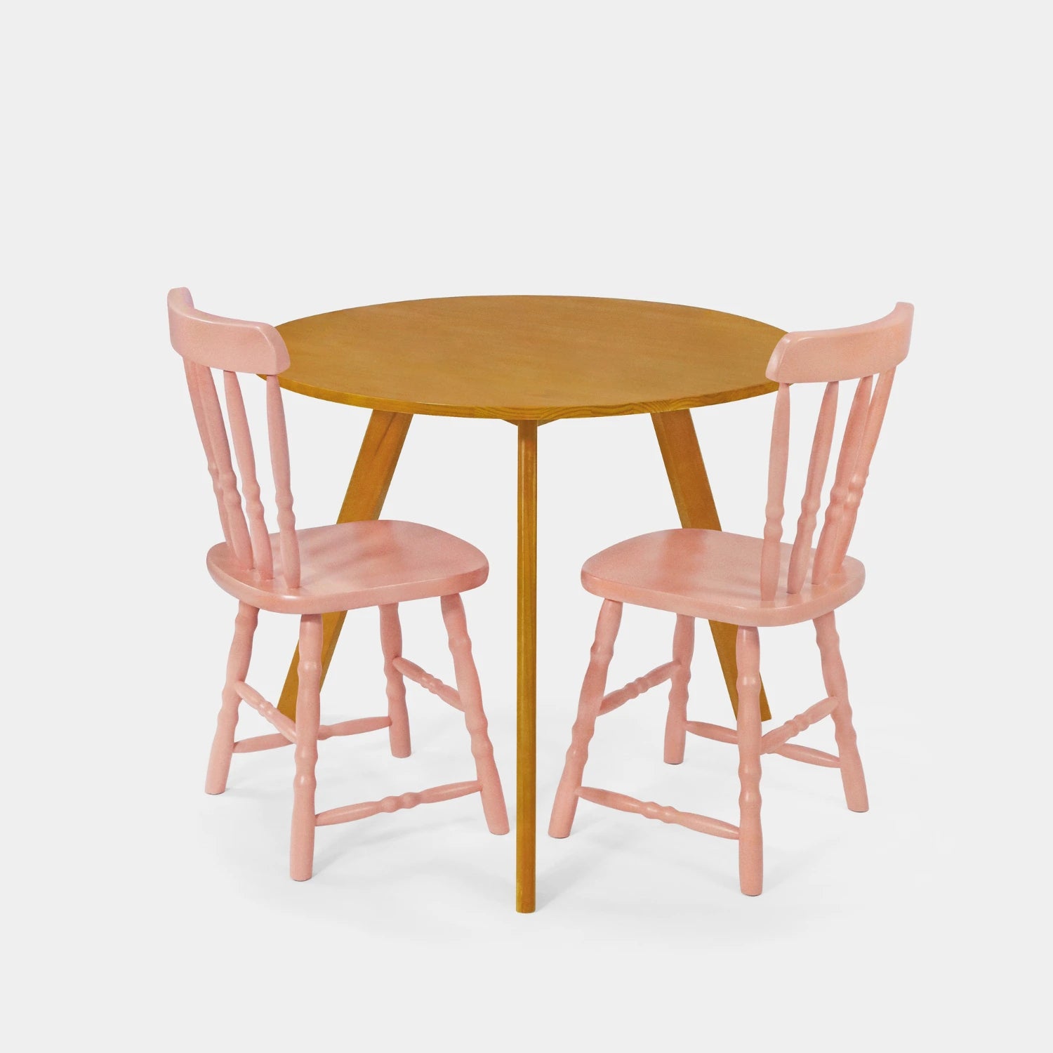 Conjunto Mesa de Jantar Origami Redonda com 2 Cadeiras Brasileiras!