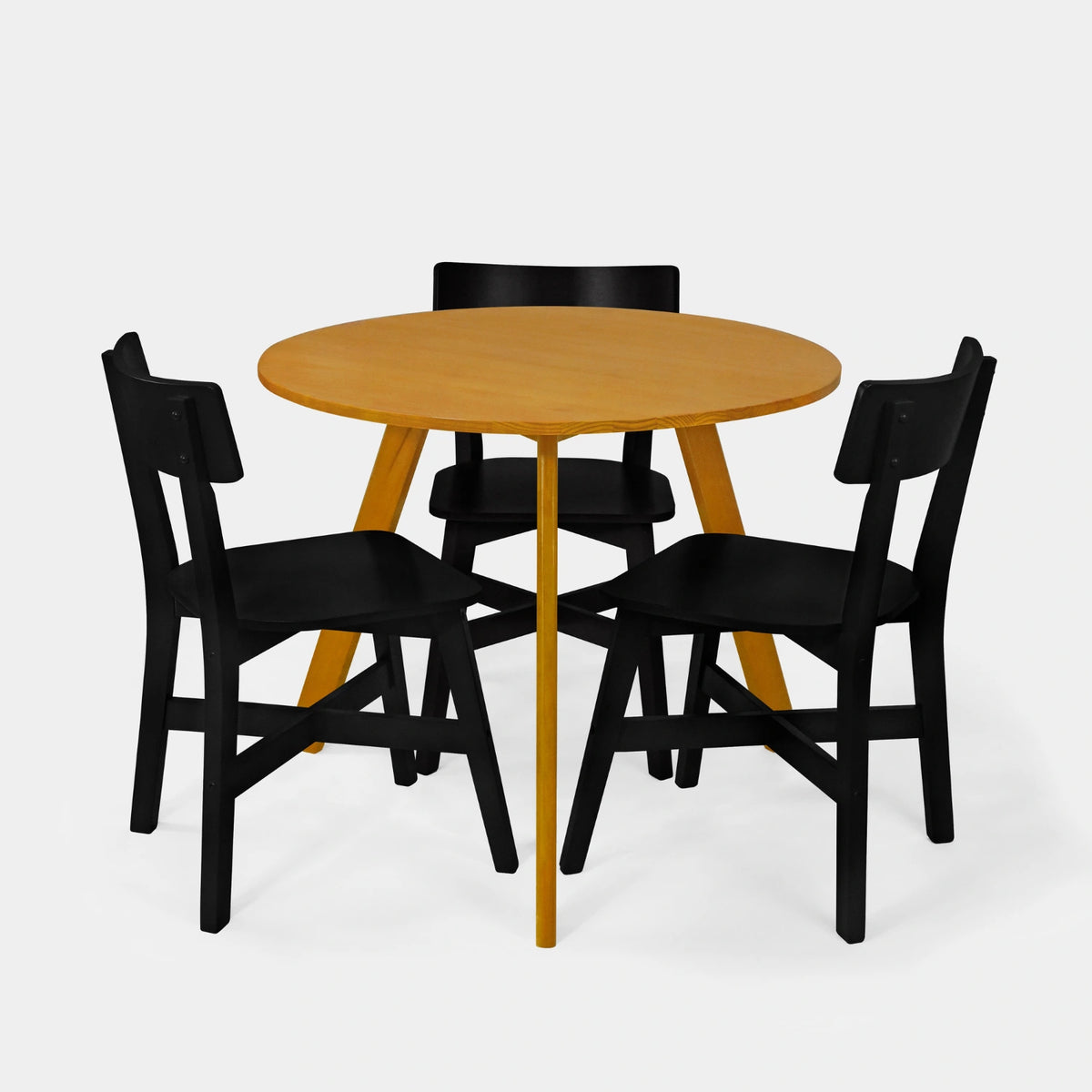 Conjunto Mesa de Jantar Origami Redonda com 3 Cadeiras Botões!