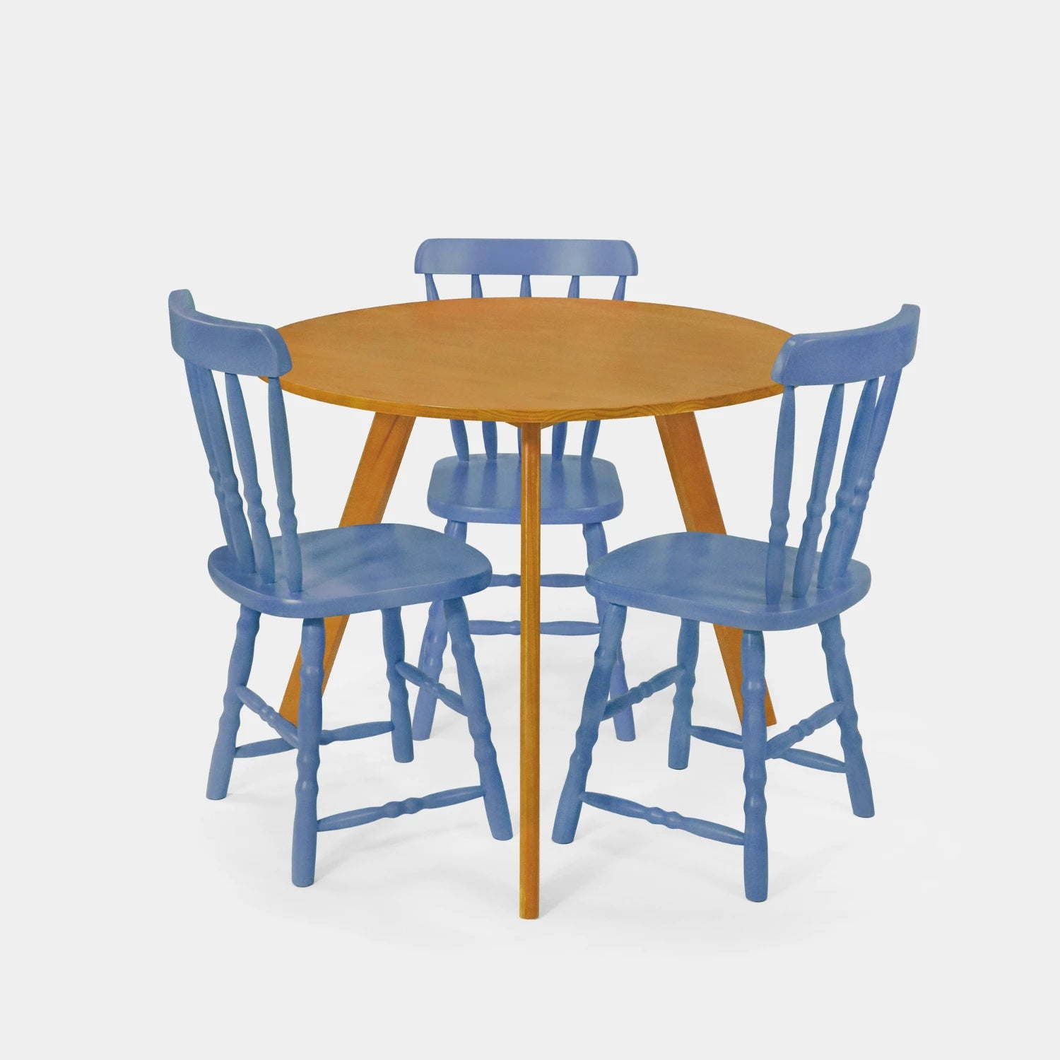 Conjunto Mesa de Jantar Origami Redonda com 3 Cadeiras Brasileiras!