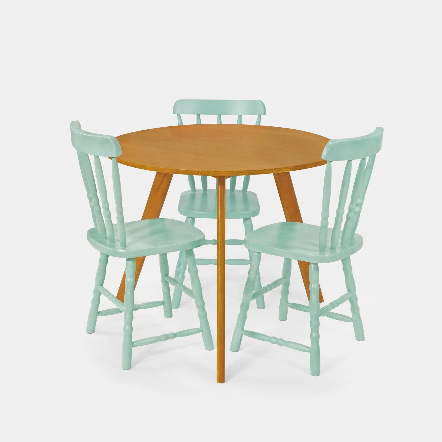 Conjunto Mesa de Jantar Origami Redonda com 3 Cadeiras Brasileiras!