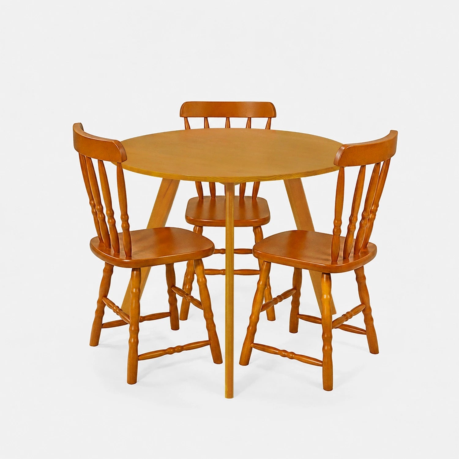 Conjunto Mesa de Jantar Origami Redonda com 3 Cadeiras Brasileiras!