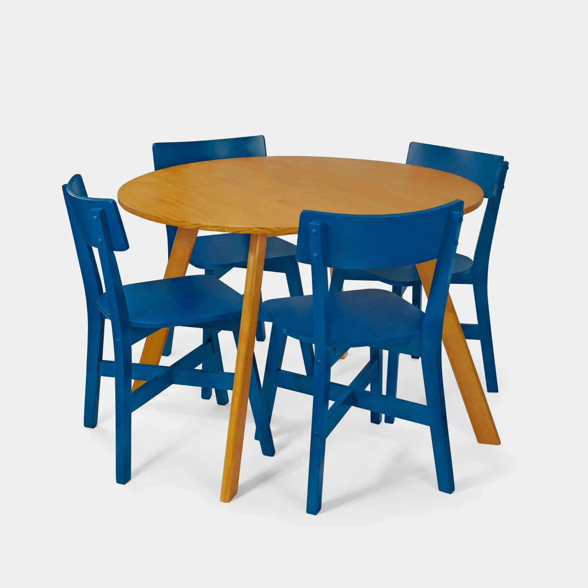 Conjunto Mesa de Jantar Origami Redonda com 4 Cadeiras Botões!