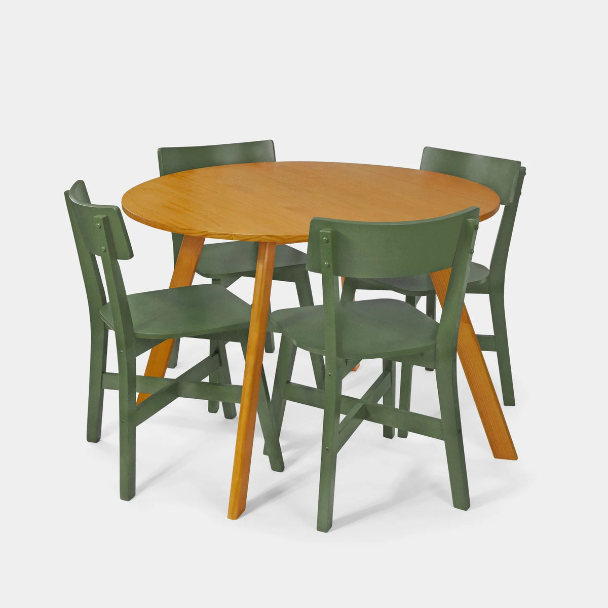 Conjunto Mesa de Jantar Origami Redonda com 4 Cadeiras Botões!