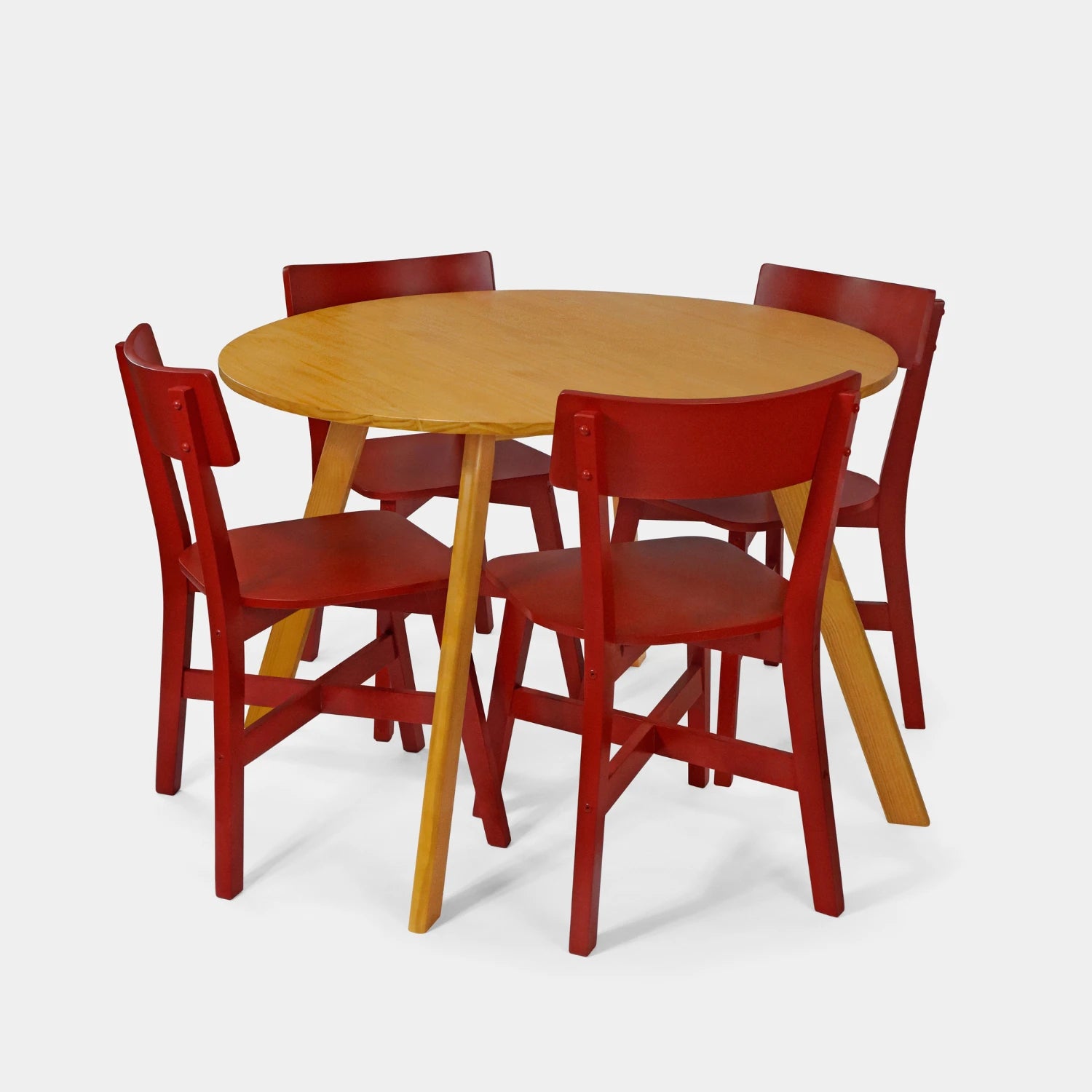 Conjunto Mesa de Jantar Origami Redonda com 4 Cadeiras Botões!