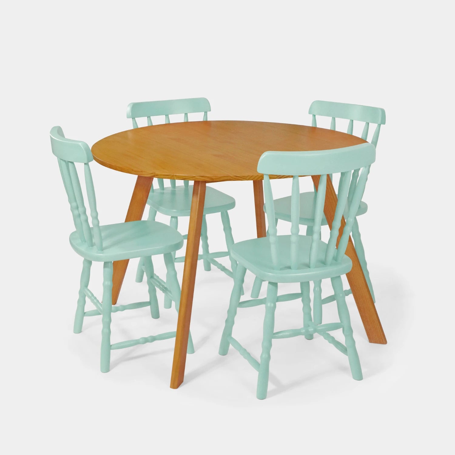 Conjunto Mesa de Jantar Origami Redonda com 4 Cadeiras Brasileiras!