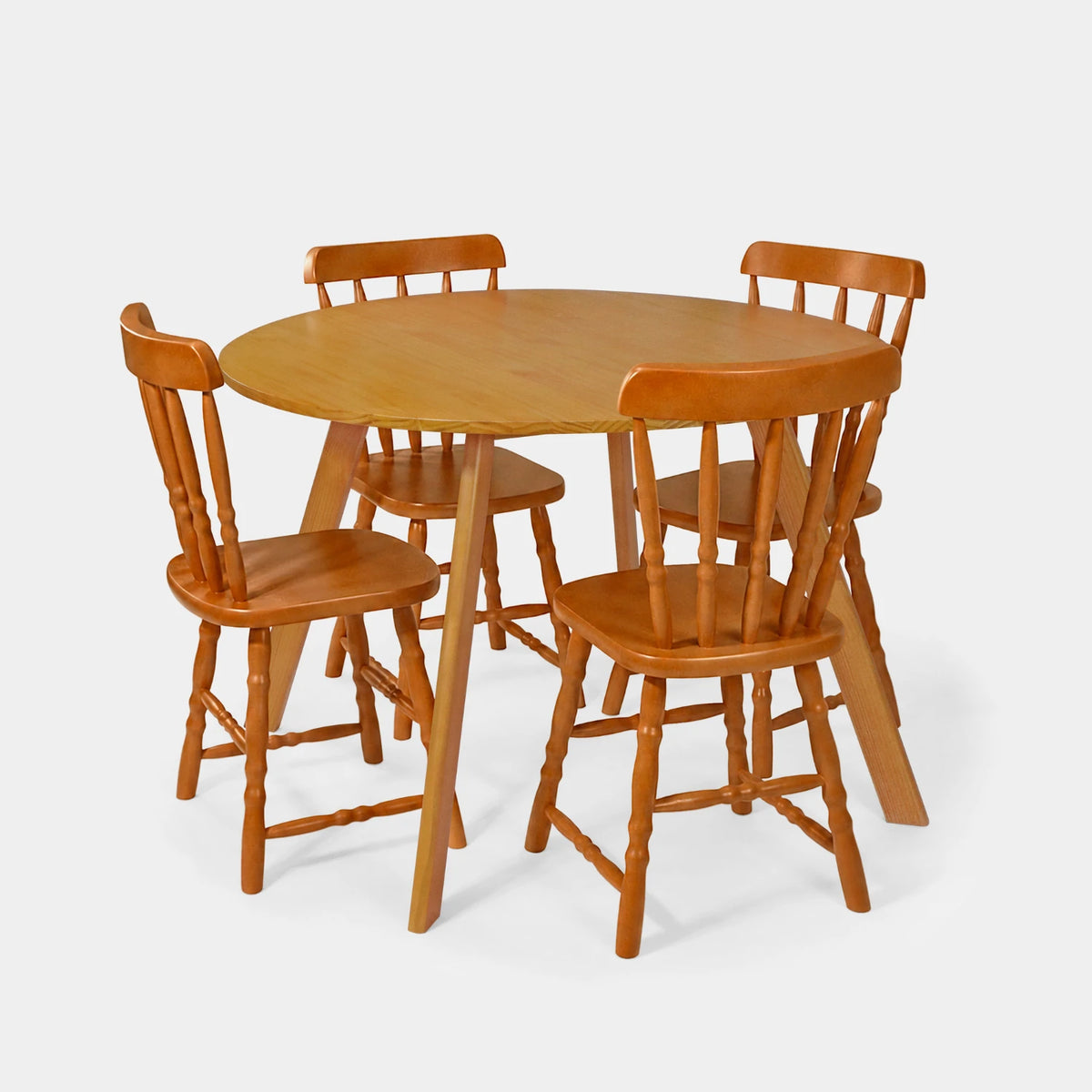 Conjunto Mesa de Jantar Origami Redonda com 4 Cadeiras Brasileiras!