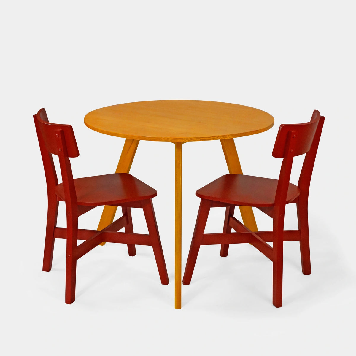 Conjunto Mesa de Jantar Origami Redonda com 2 Cadeiras Botões!